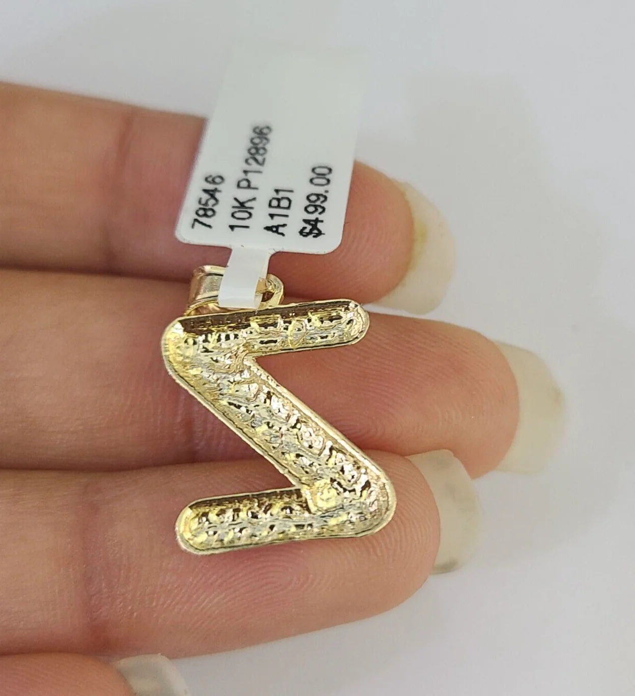 10k Gold Initial Z Charm Rope Chain 16"-26" 2.5mm SET Necklace Alphabet Pendant - Image 8