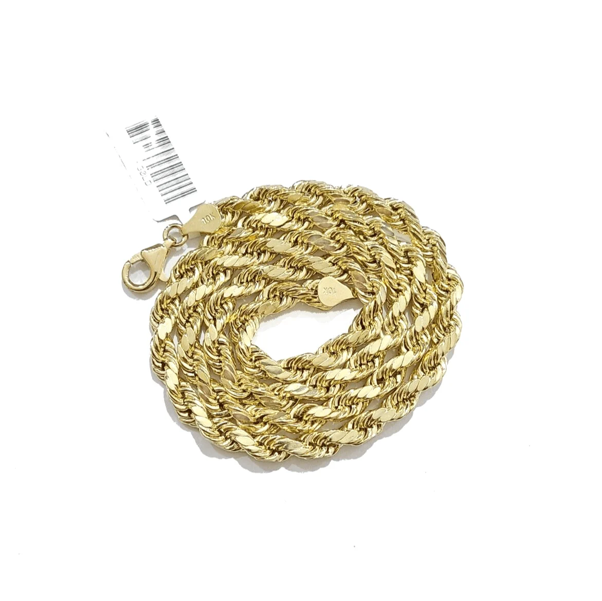 10k Gold Jesus Head Charm Rope Chain Necklace 6mm 22'' Set & Pendant 10kt REAL - Image 6