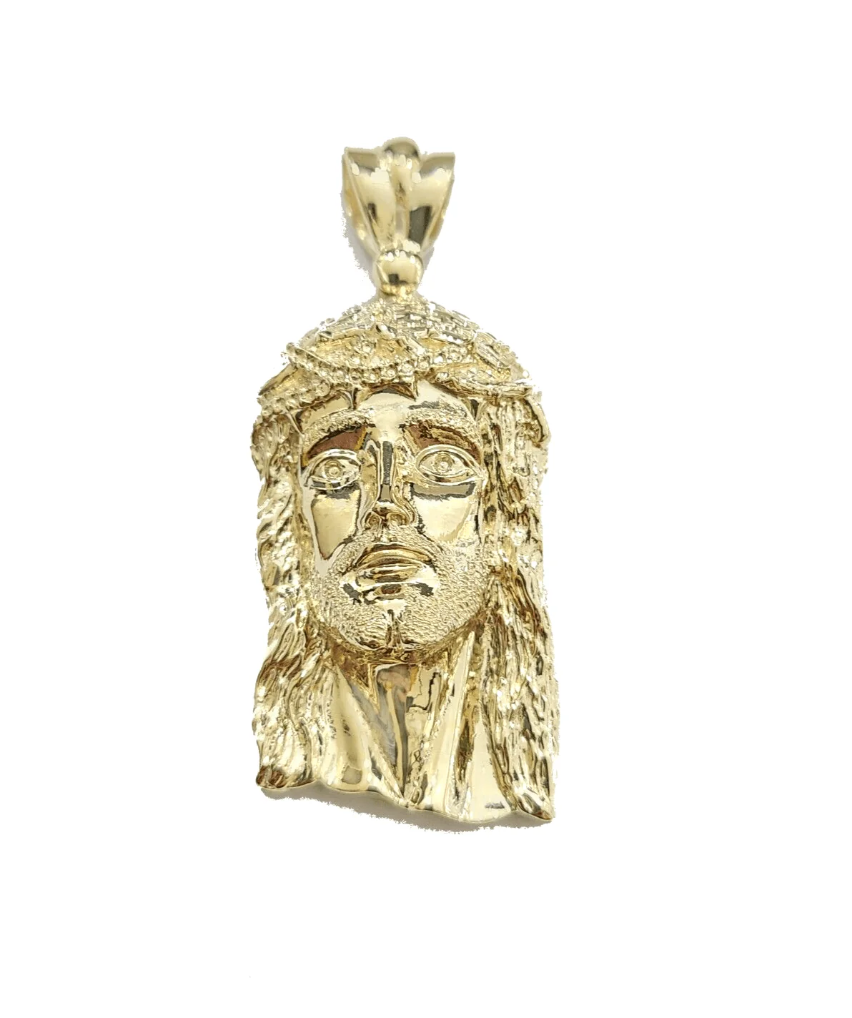 10k Gold Jesus Head Charm Rope Chain Necklace 6mm 28'' Set & Pendant 10kt REAL - Image 8