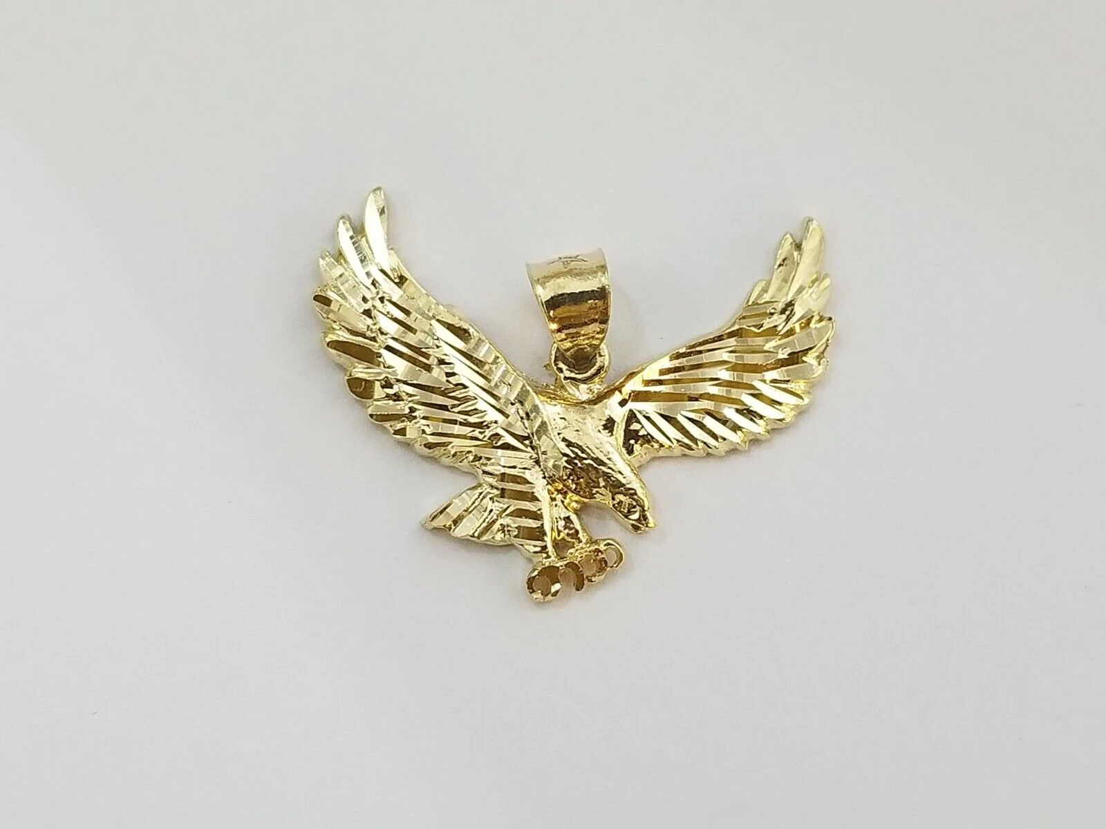 10k Gold Men Eagle Charm Pendant 2.5mm Rope Chain 18" 20" 22" 24" 26" 28" - Image 4