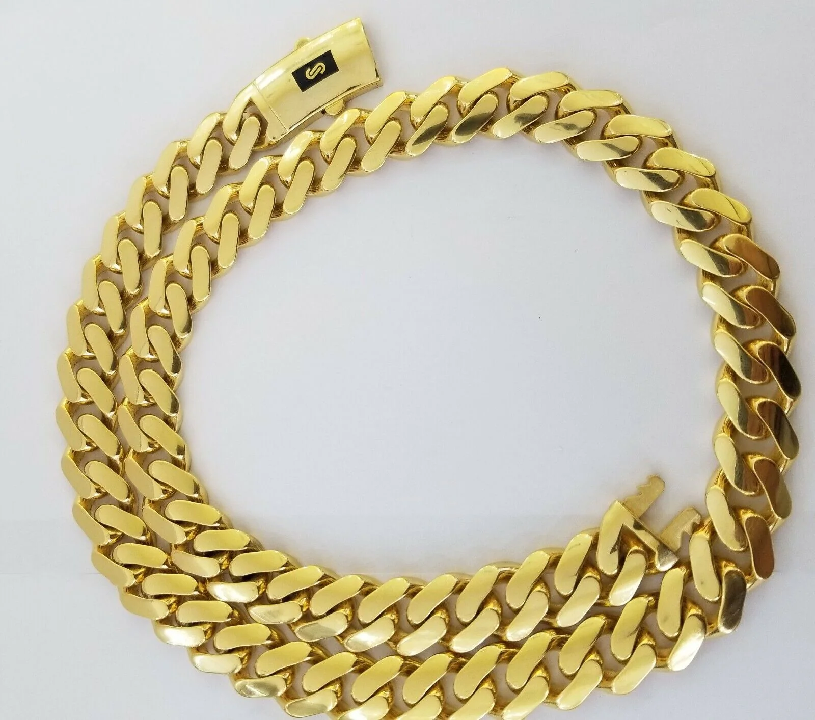 10k Gold Men Royal Monaco Link Chain 26inch 15mm Gold ,10kt Real gold necklace - Image 5