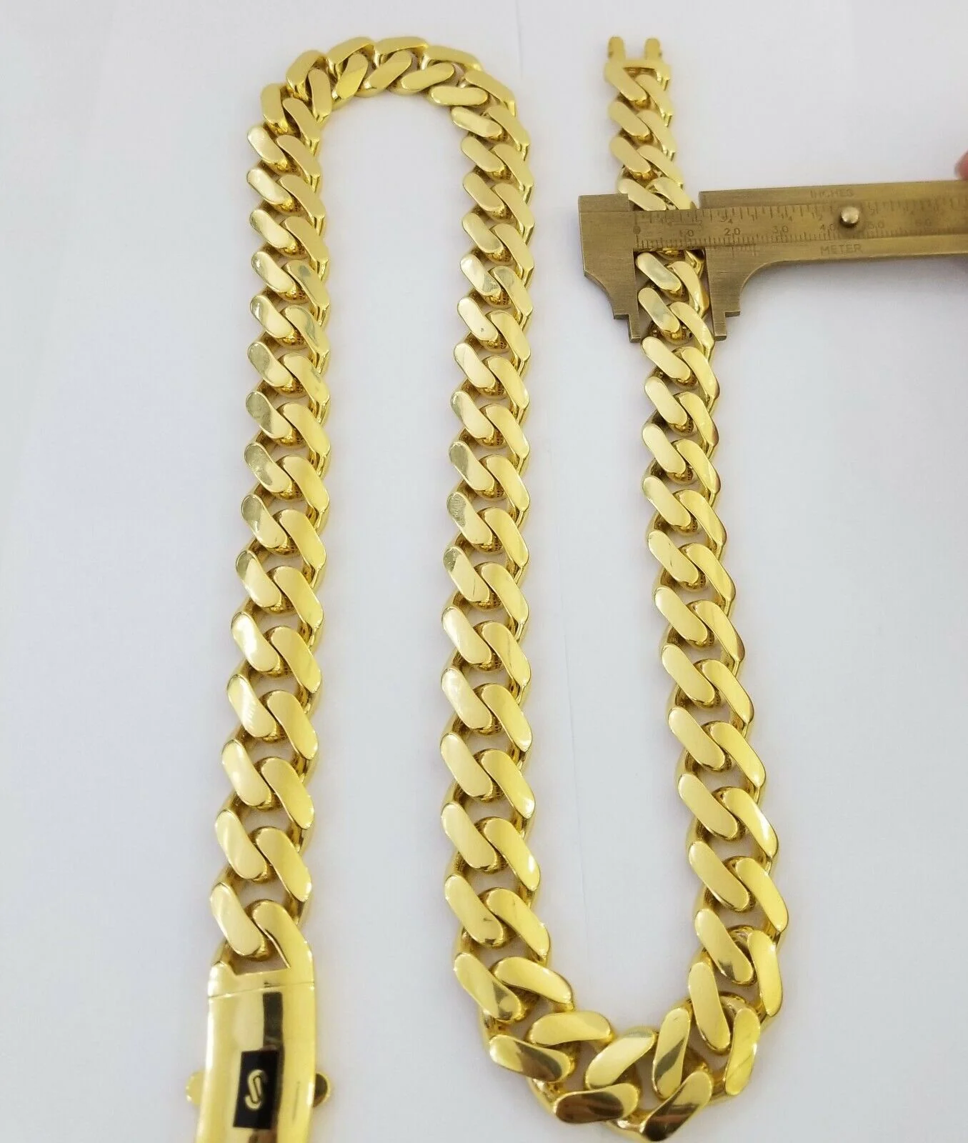 10k Gold Men Royal Monaco Link Chain 26inch 15mm Gold ,10kt Real gold necklace - Image 6