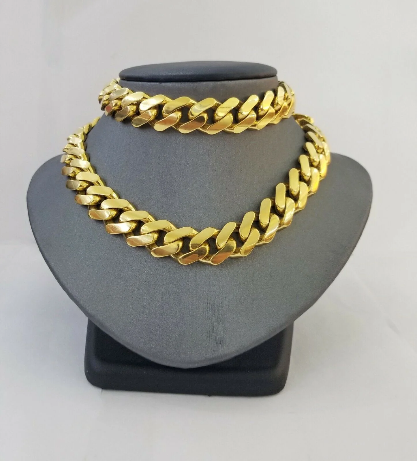 10k Gold Men Royal Monaco Link Chain 26inch 15mm Gold ,10kt Real gold necklace - Image 8