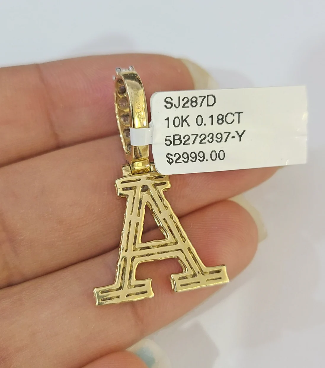 10K Gold Miami Cuban Chain A Diamond Initial 18"-24" 2mm Pendant Necklace SET - Image 6