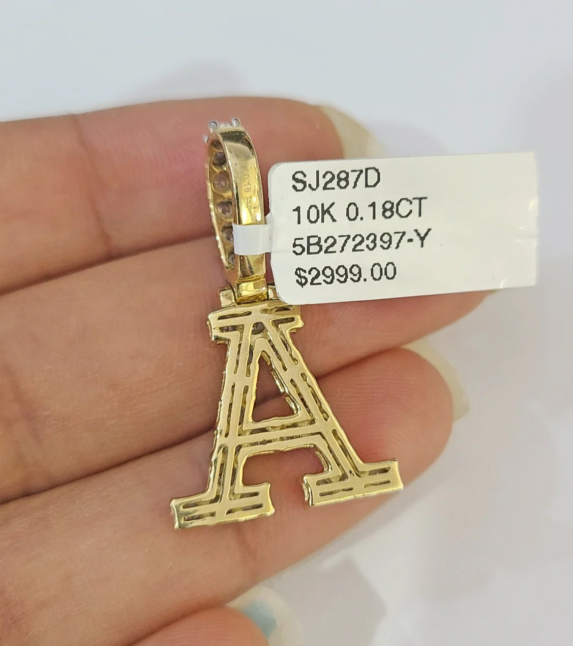 10K Gold Miami Cuban Chain A Diamond Initial 20"-28" 3mm Pendant Necklace SET - Image 7