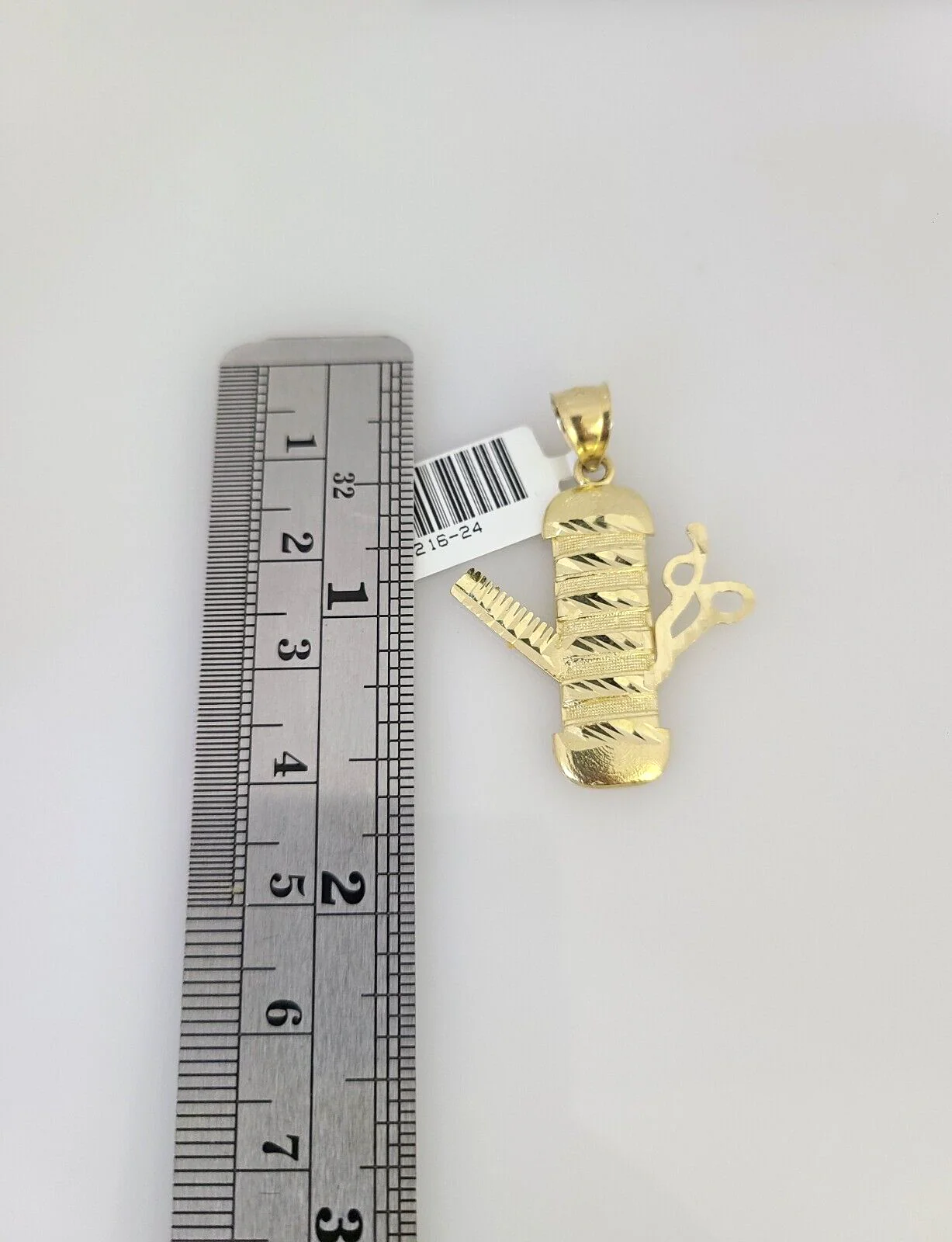10k Gold Miami Cuban Chain Barber Scissors Charm Pendant 3mm 18-28in Necklace - Image 2
