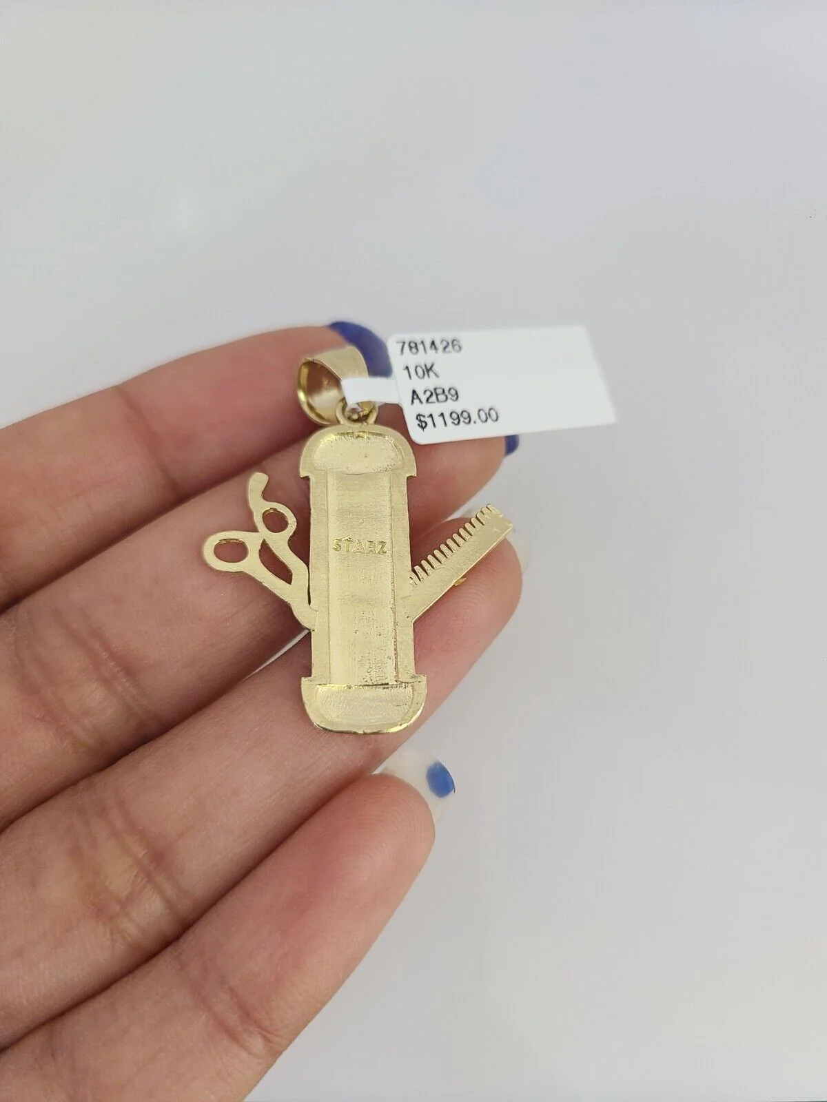 10k Gold Miami Cuban Chain Barber Scissors Charm Pendant 3mm 18-28in Necklace - Image 7