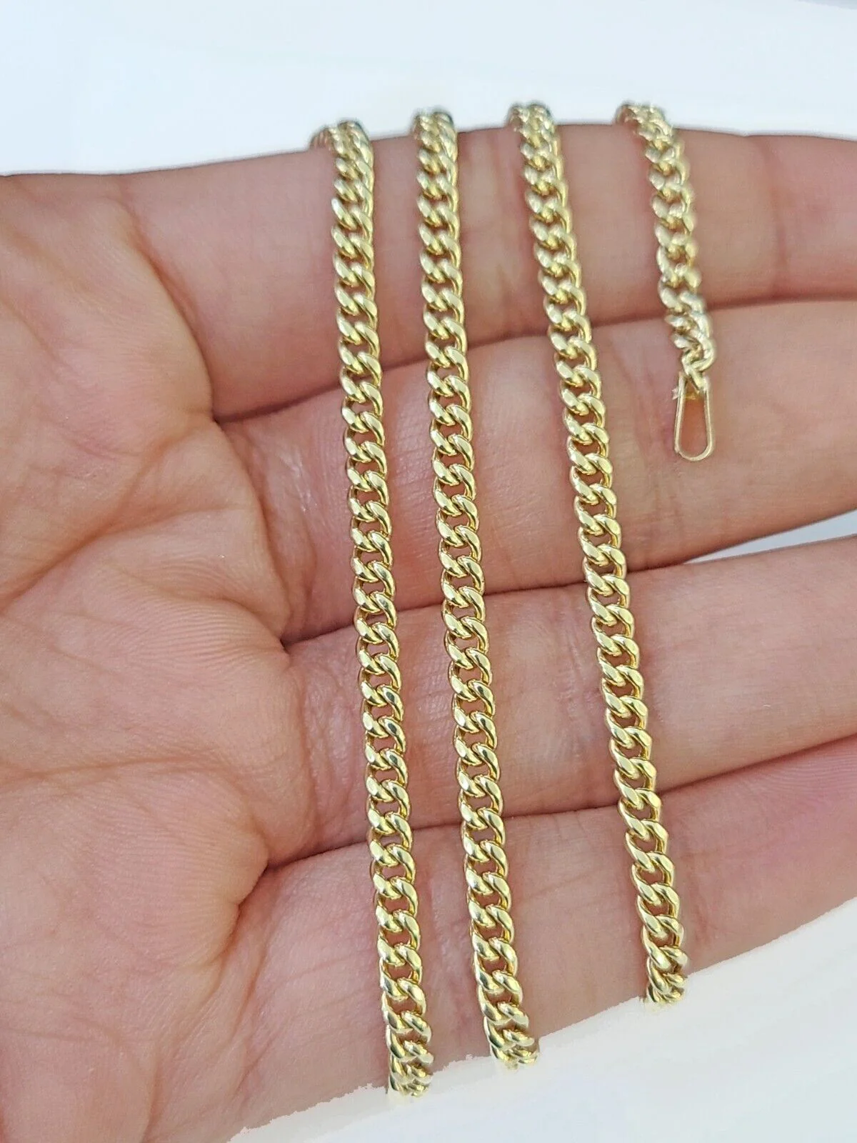 10k Gold Miami Cuban Chain & Cross Charm \ Pendent SET 3mm 20 Inches Necklace - Image 4