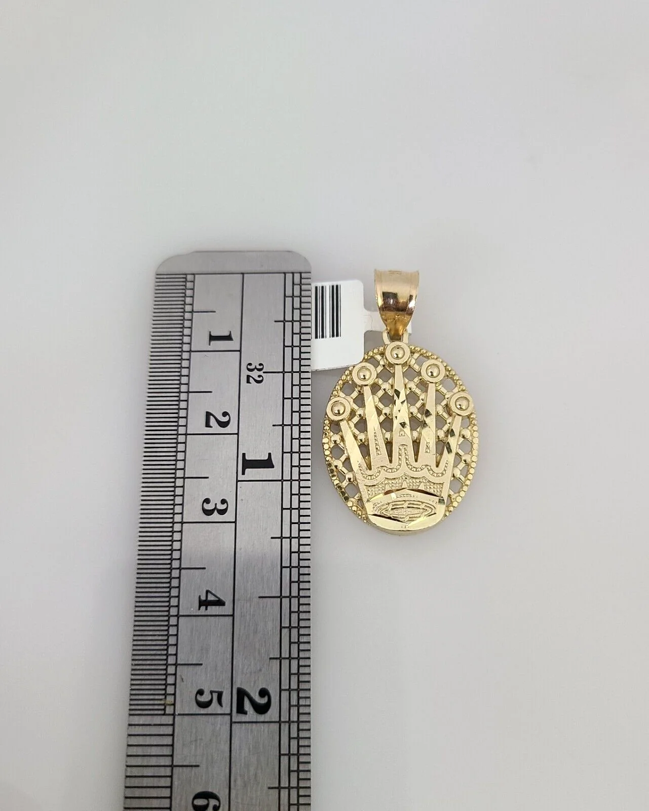 10k Gold Miami Cuban Chain Crown Charm Pendant 3mm 18-28in Necklace Set - Image 2