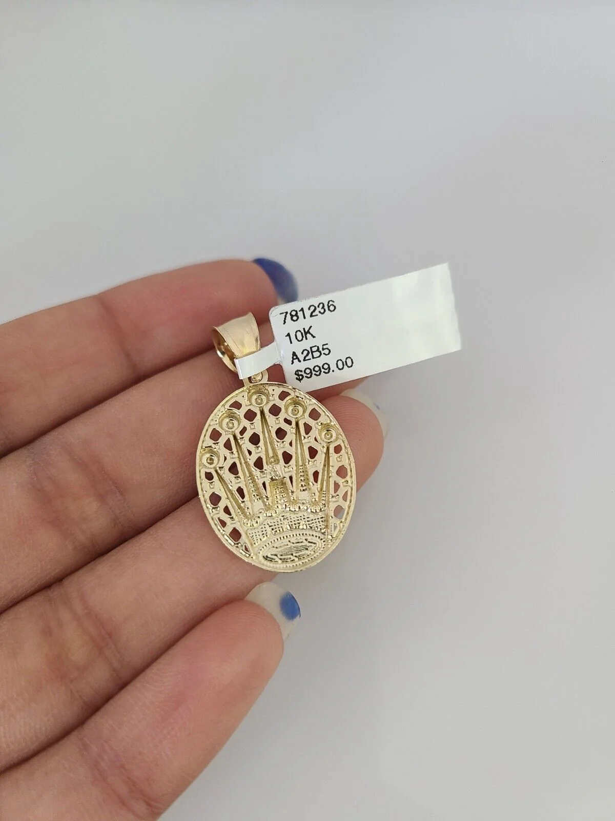10k Gold Miami Cuban Chain Crown Charm Pendant 3mm 18-28in Necklace Set - Image 7