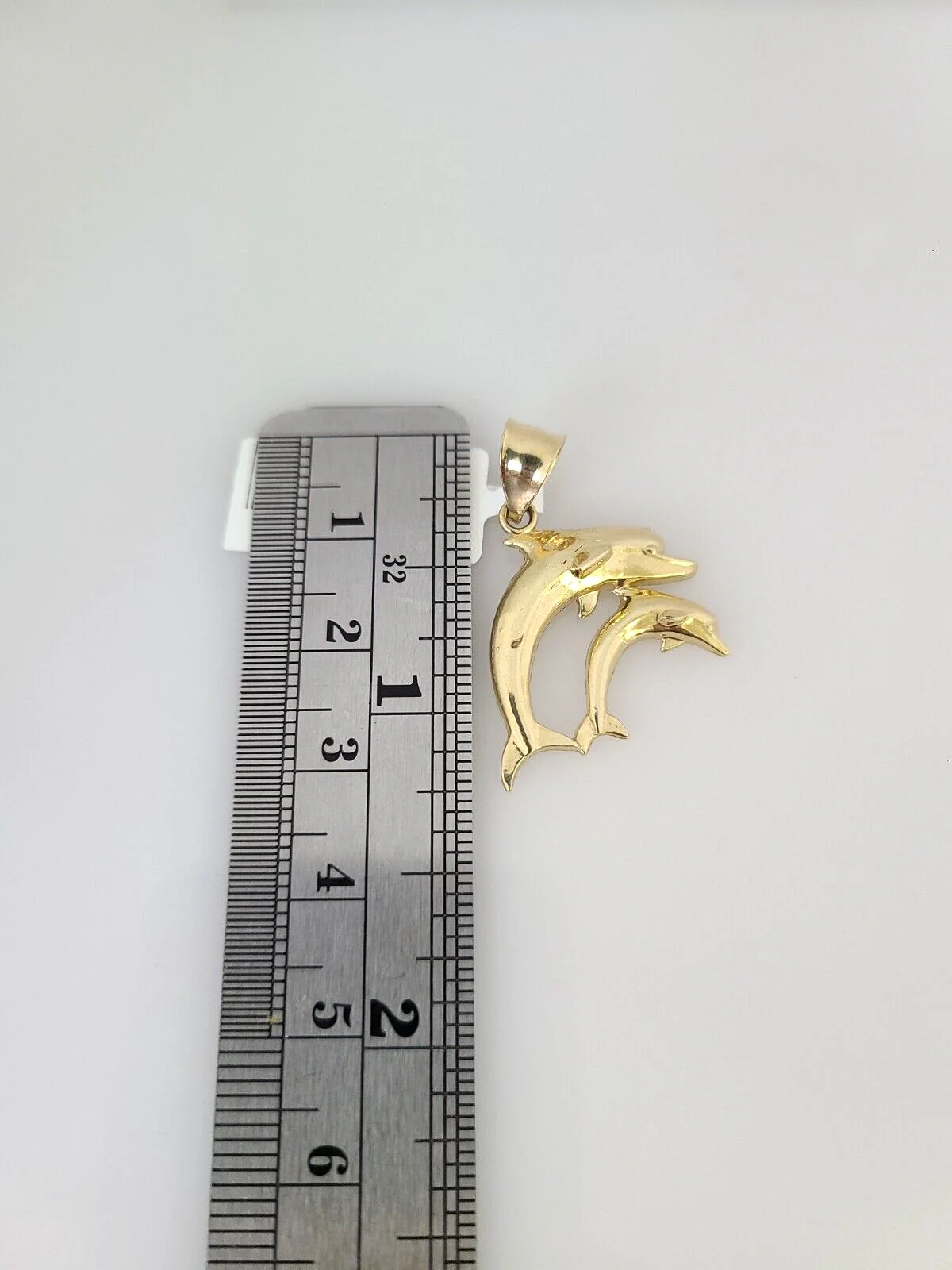 10k Gold Miami Cuban Chain Dolphins Charm Pendant 3mm 18-28in Necklace Set - Image 6