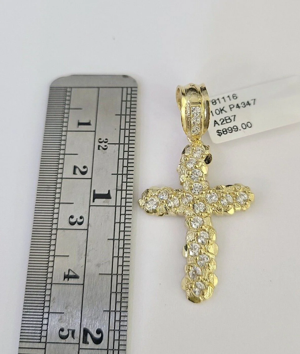10K Gold Miami Cuban Chain Jesus Cross 18"-28" 3mm Pendant Necklace SET Charm - Image 2