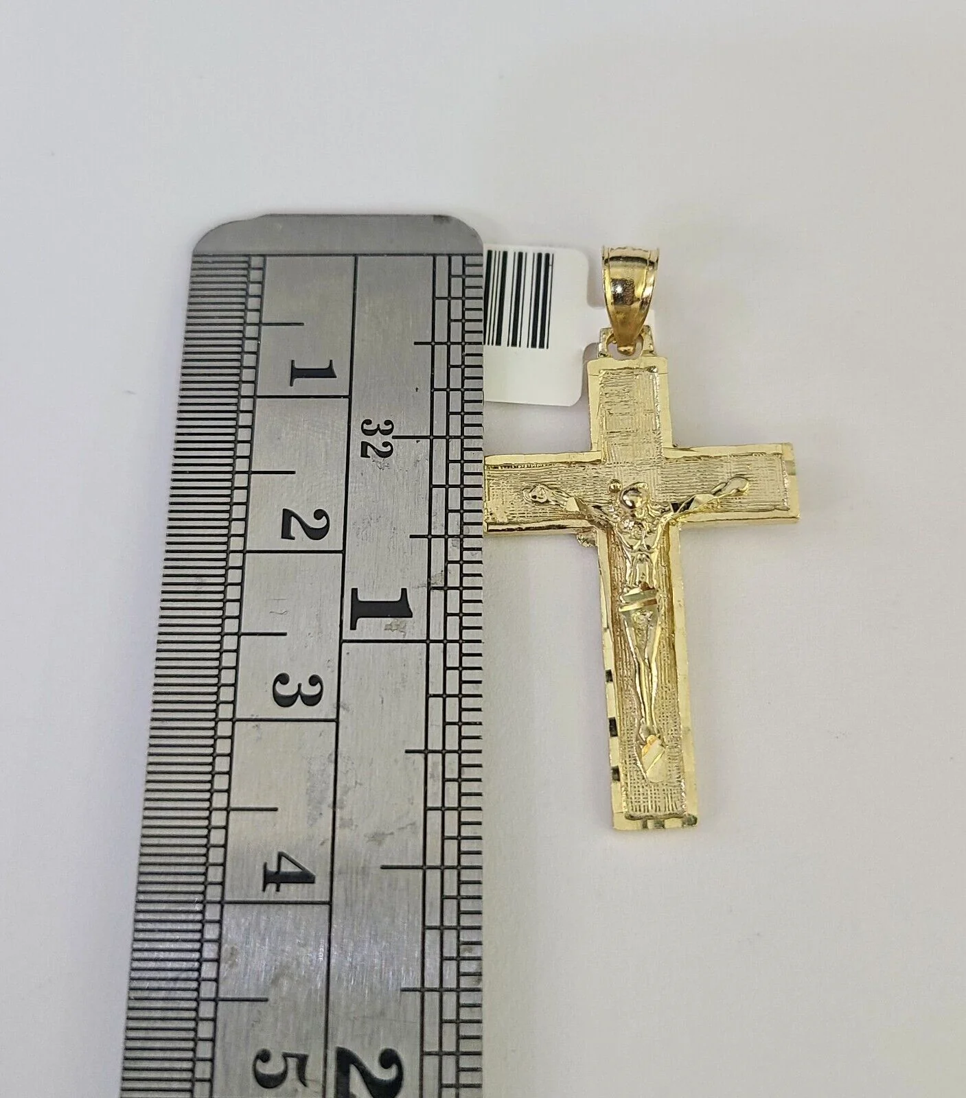 10K Gold Miami Cuban Chain Jesus Cross 18"-28" 3mm Pendant Necklace SET Charm - Image 2