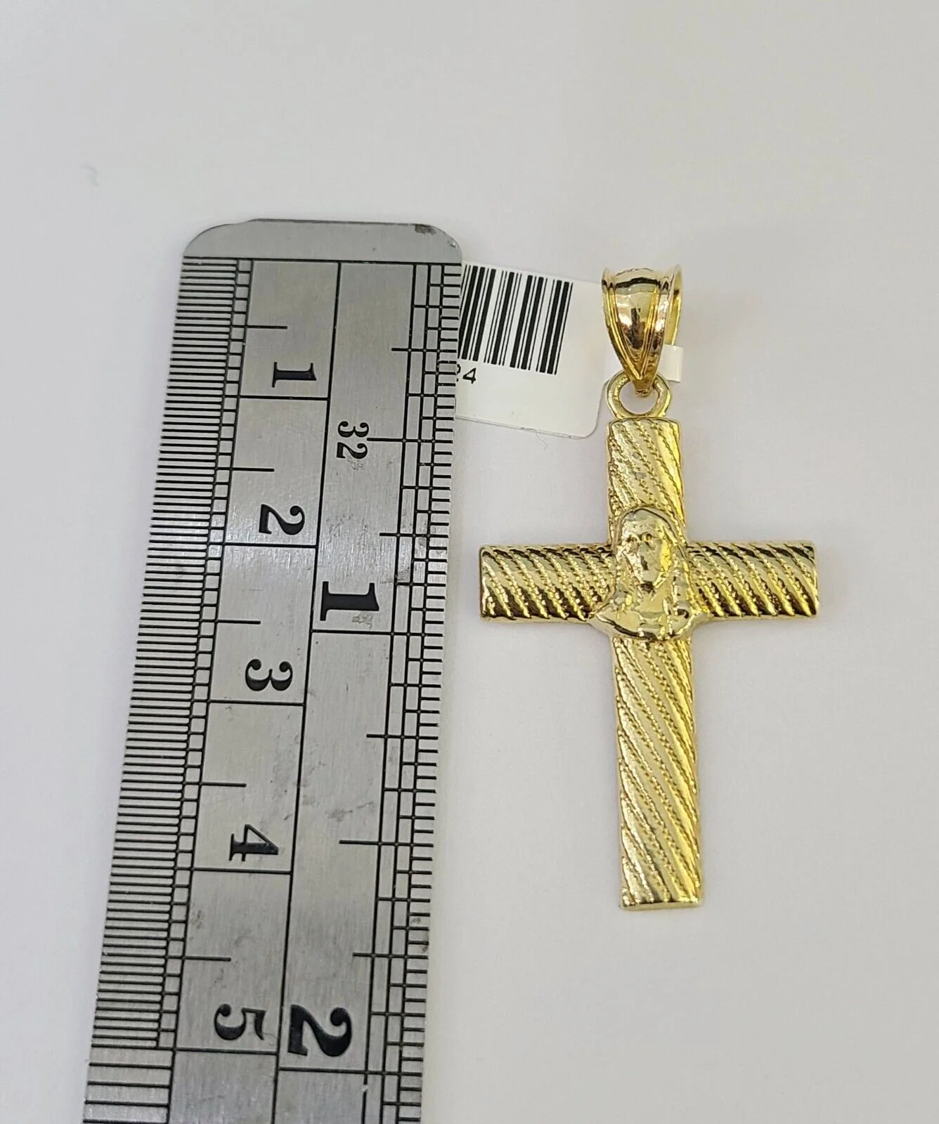 10K Gold Miami Cuban Chain Jesus Cross 18"-28" 3mm REAL Pendant Necklace SET - Image 2