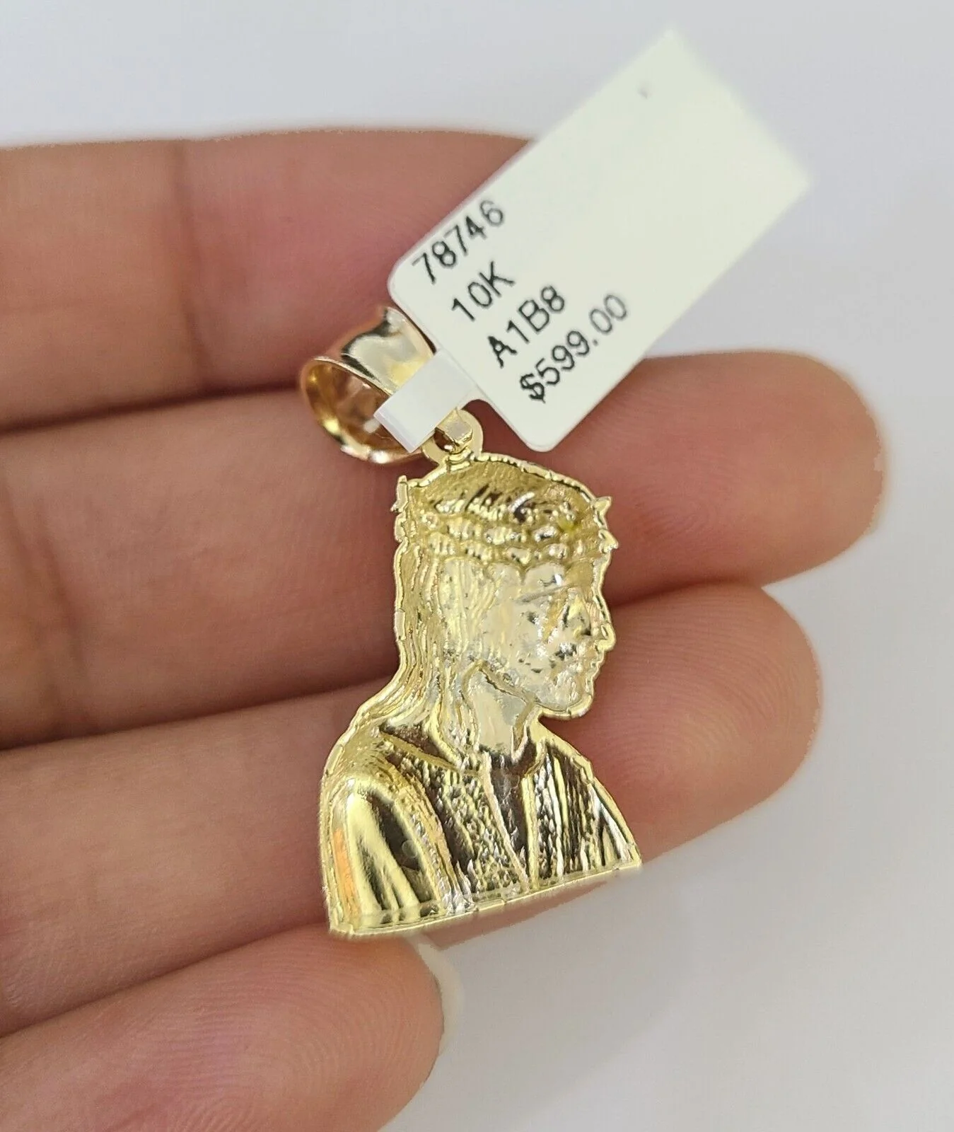 10K Gold Miami Cuban Chain Jesus Head Charm 18"-28" 3mm REAL Pendant Necklace - Image 7