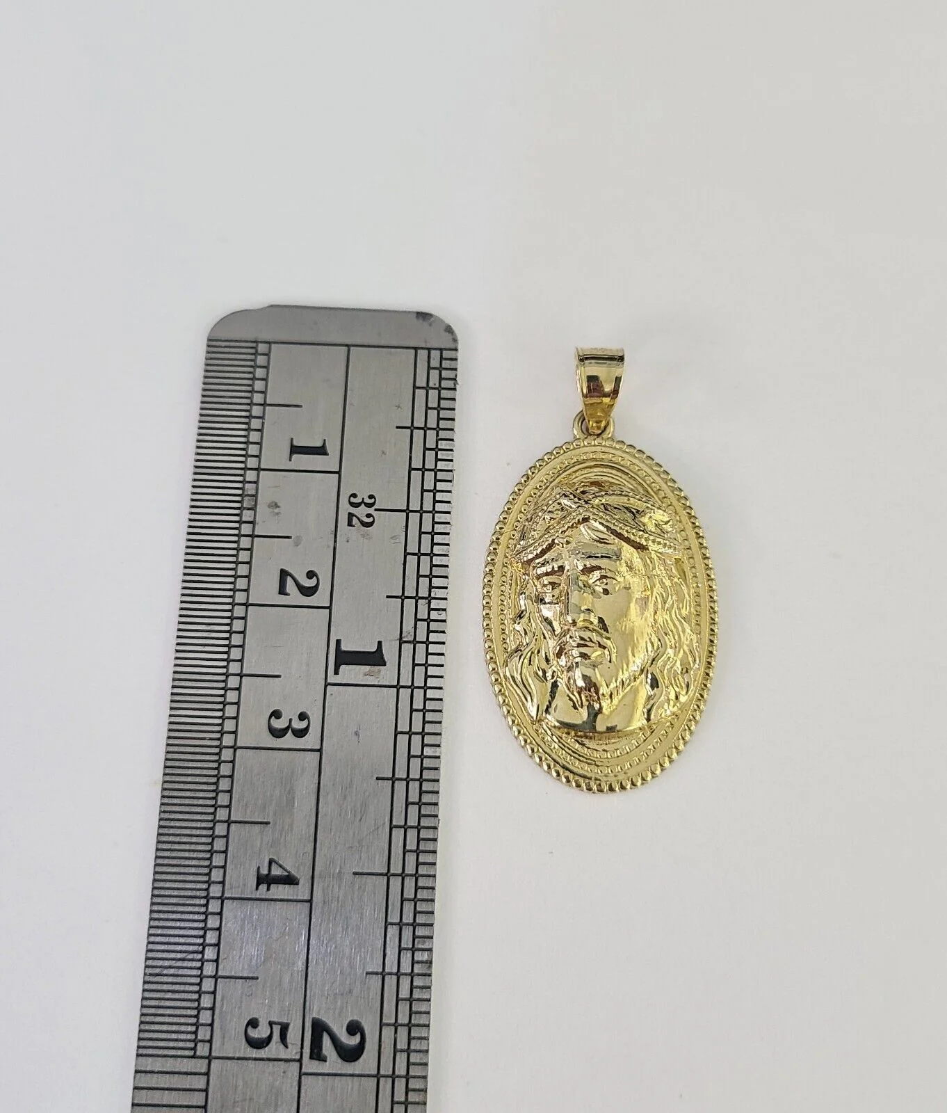 10K Gold Miami Cuban Chain Jesus Head Charm 18"-30" 3mm REAL Pendant - Image 4