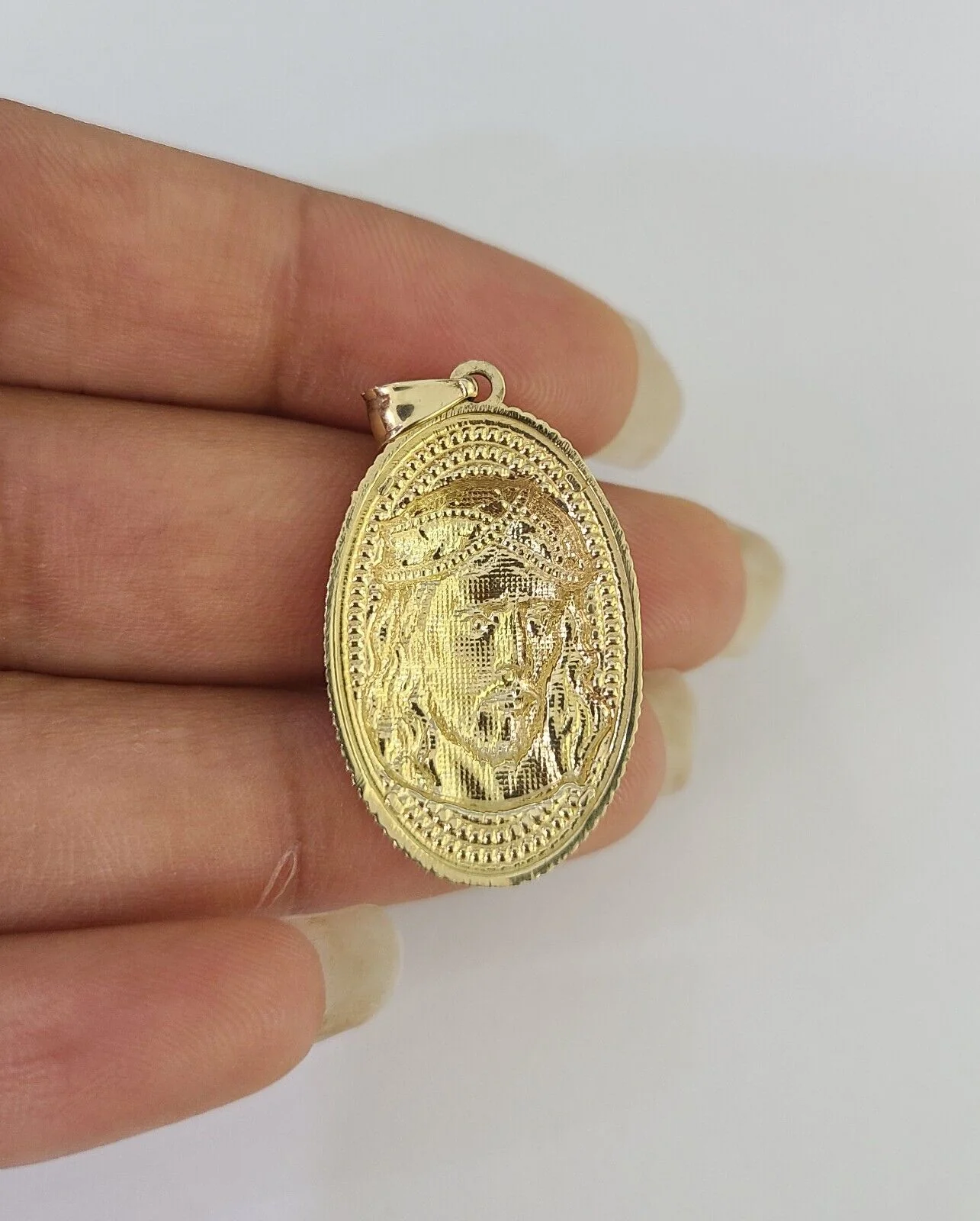 10K Gold Miami Cuban Chain Jesus Head Charm 18"-30" 3mm REAL Pendant - Image 7
