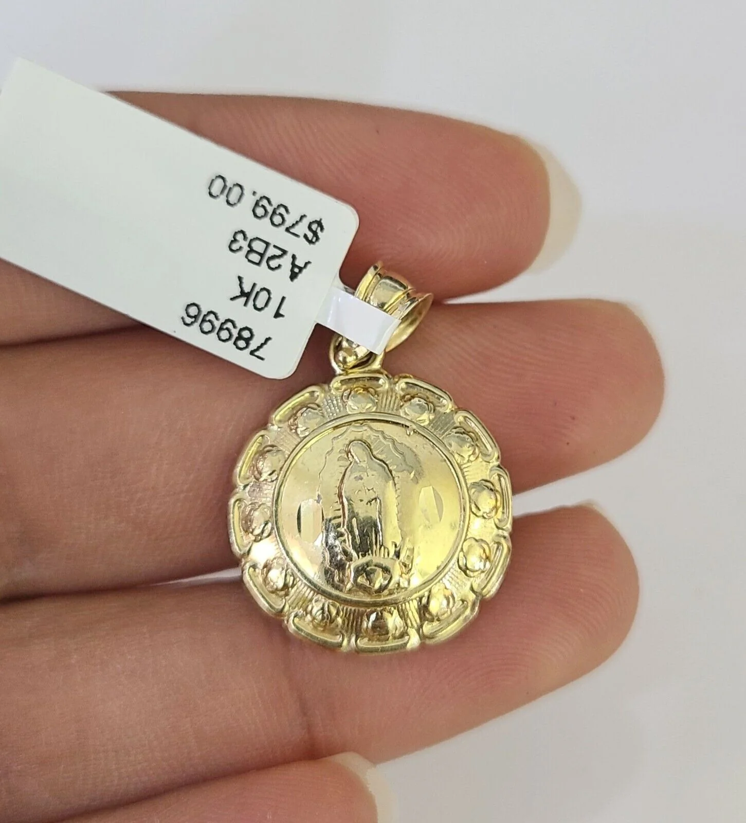 10K Gold Miami Cuban Chain Jesus Mary 18"-28" 3mm REAL Pendant Necklace SET - Image 3