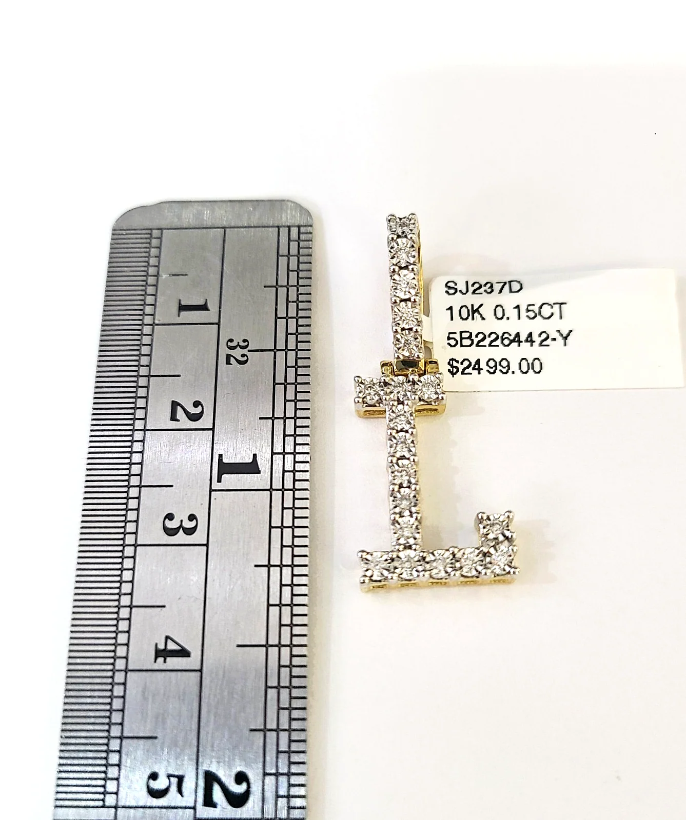 10K Gold Miami Cuban Chain L Diamond Initial 20"-28" 3mm Pendant Necklace SET - Image 2