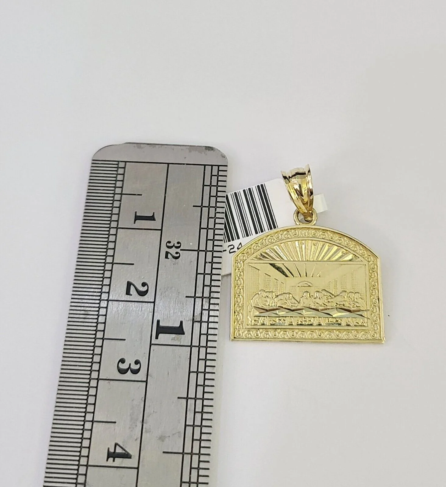 10K Gold Miami Cuban Chain Last Supper Charm 18"-28" 3mm REAL Pendant Necklace - Image 2