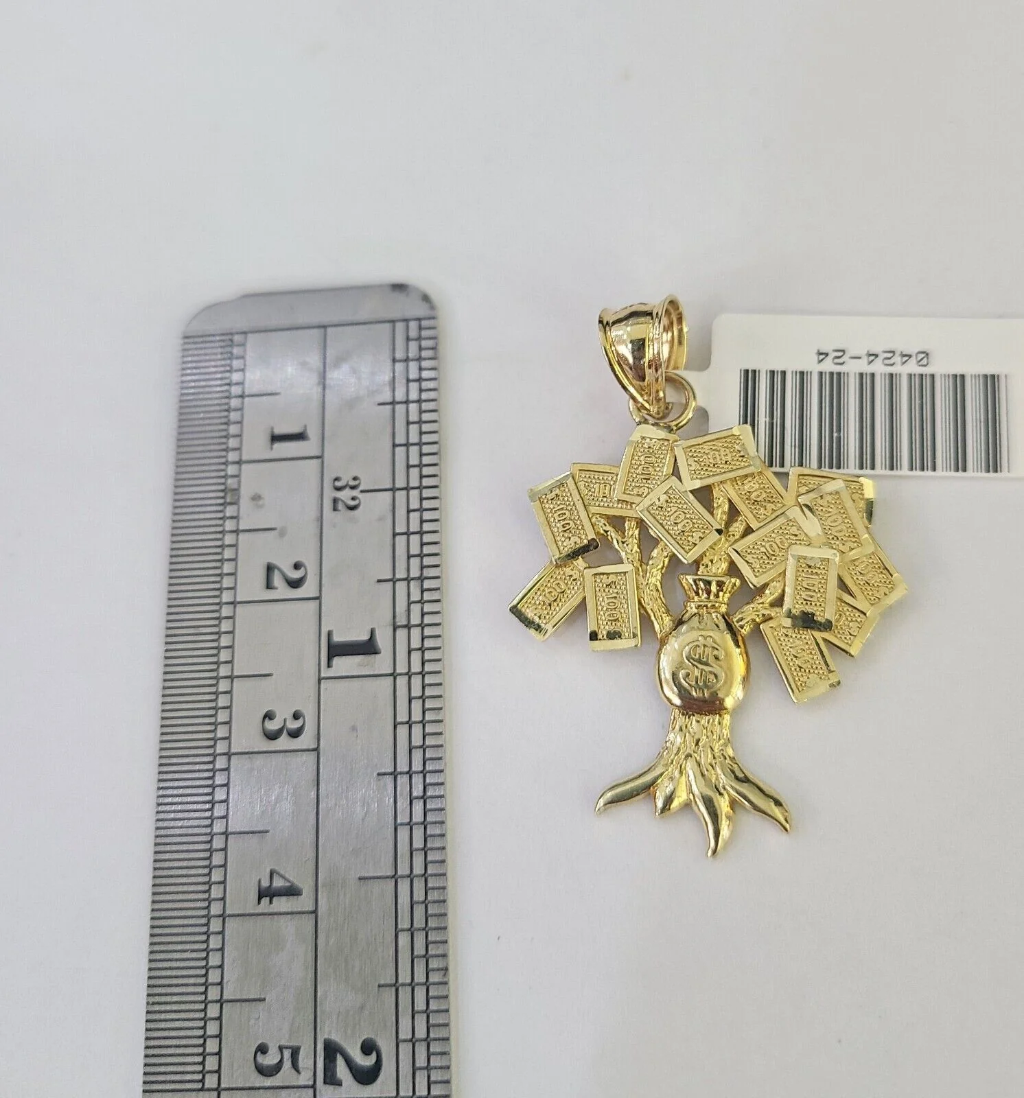 10K Gold Miami Cuban Chain Money Tree Charm 20"-30" 3mm REAL Pendant Necklace - Image 3