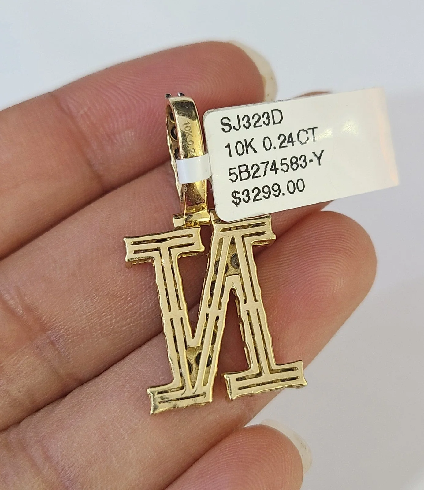 10K Gold Miami Cuban Chain N Diamond Initial 18"-24" 2mm Pendant Necklace SET - Image 7