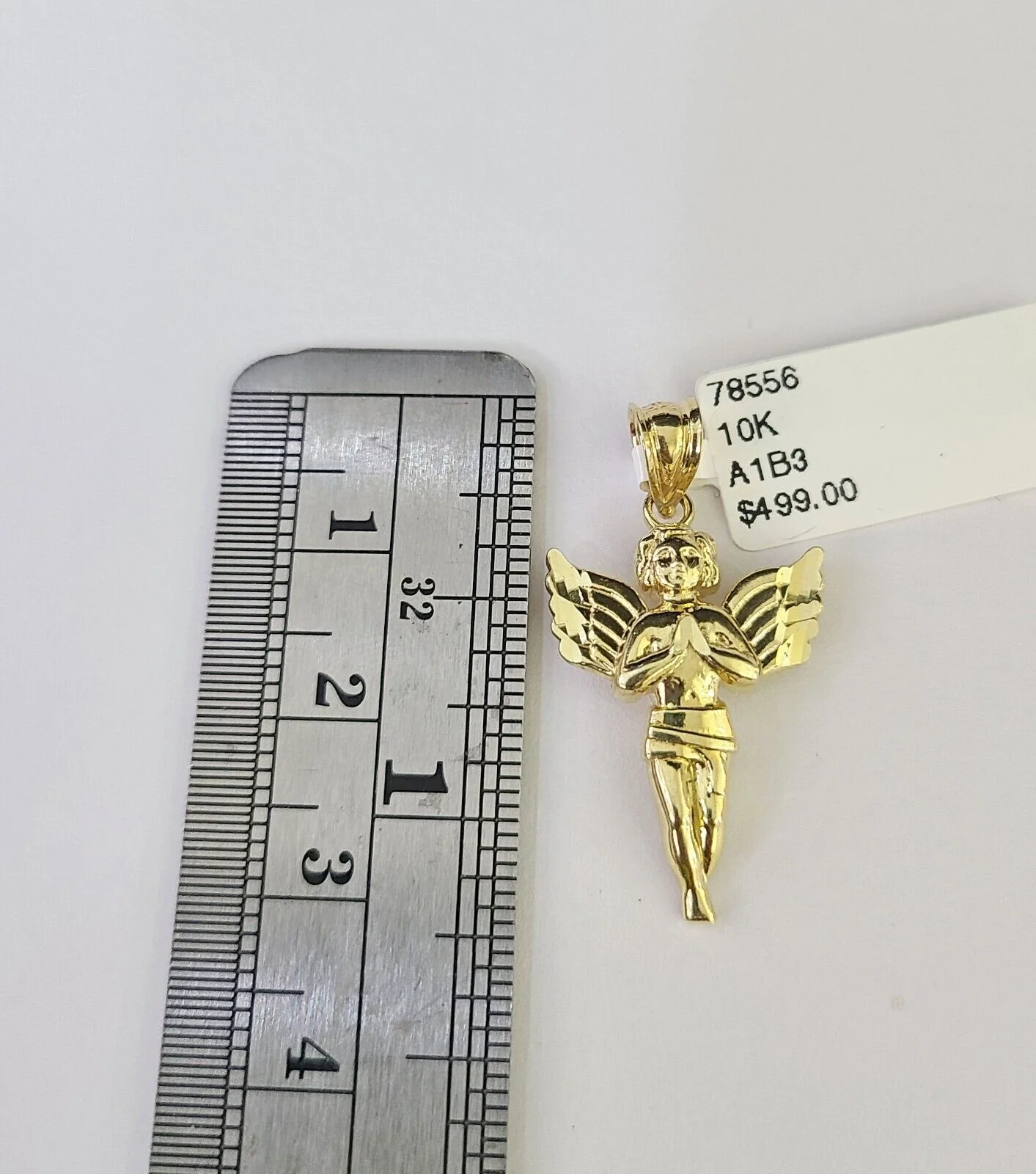 10K Gold Miami Cuban Chain Praying Angel 18"-28" 3mm REAL Pendant Necklace SET - Image 2