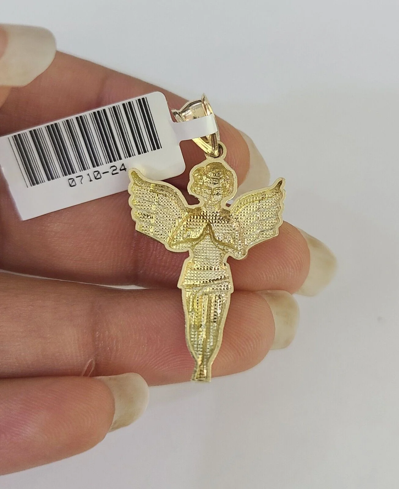 10K Gold Miami Cuban Chain Praying Angel Charm 18"-30" 3mm REAL Pendant - Image 7