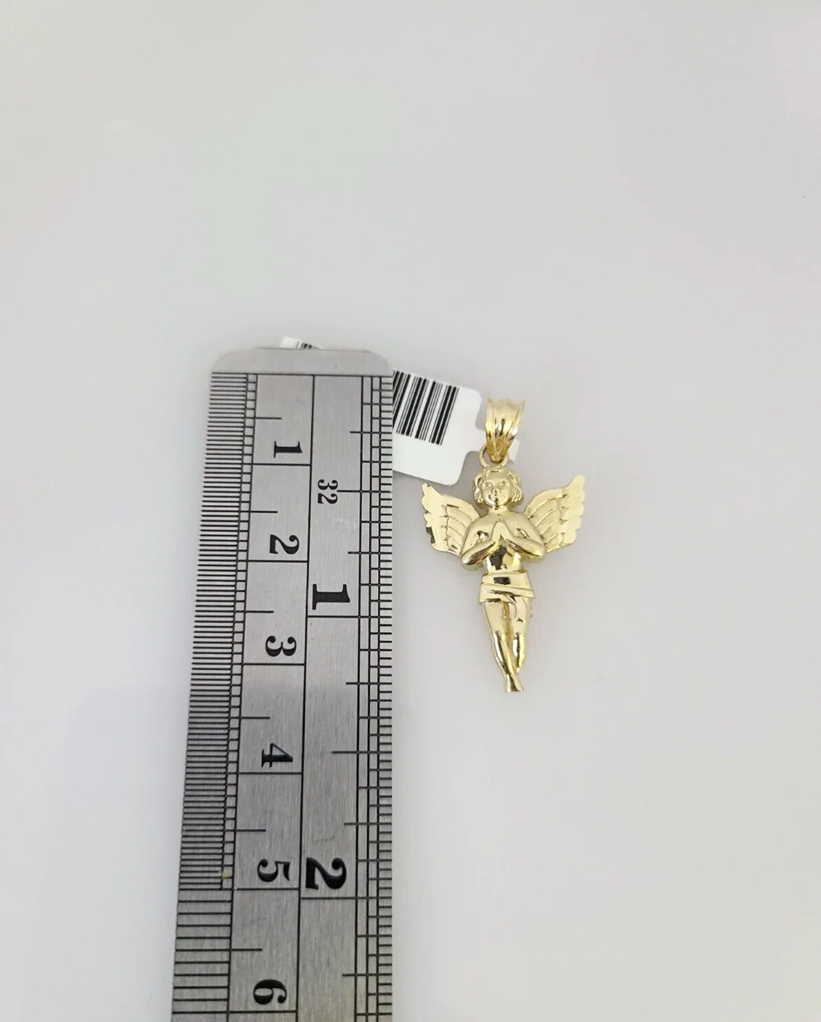 10k Gold Miami Cuban Chain Praying Angel Charm Pendant 3mm 18-28in Necklace Set - Image 3