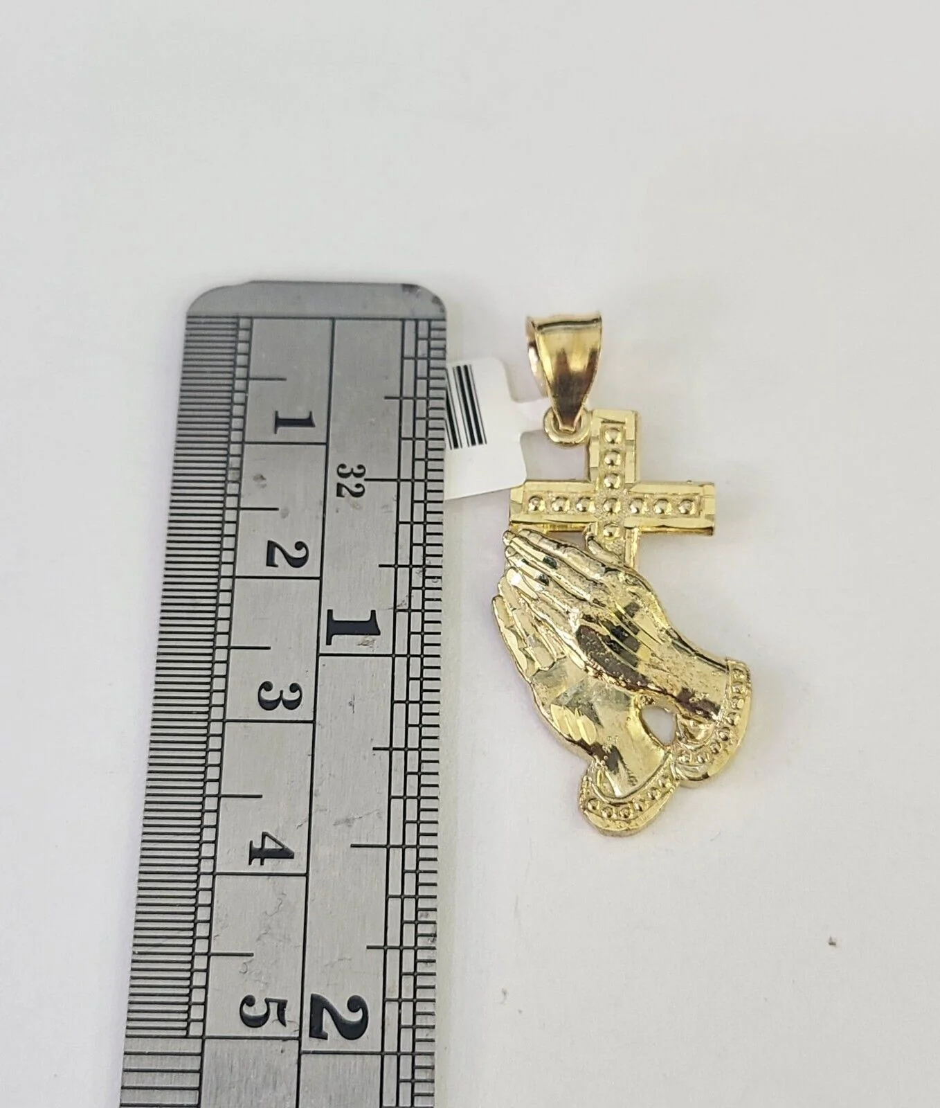 10K Gold Miami Cuban Chain Praying Hands Charm 18"-30" 3mm REAL Pendant - Image 6