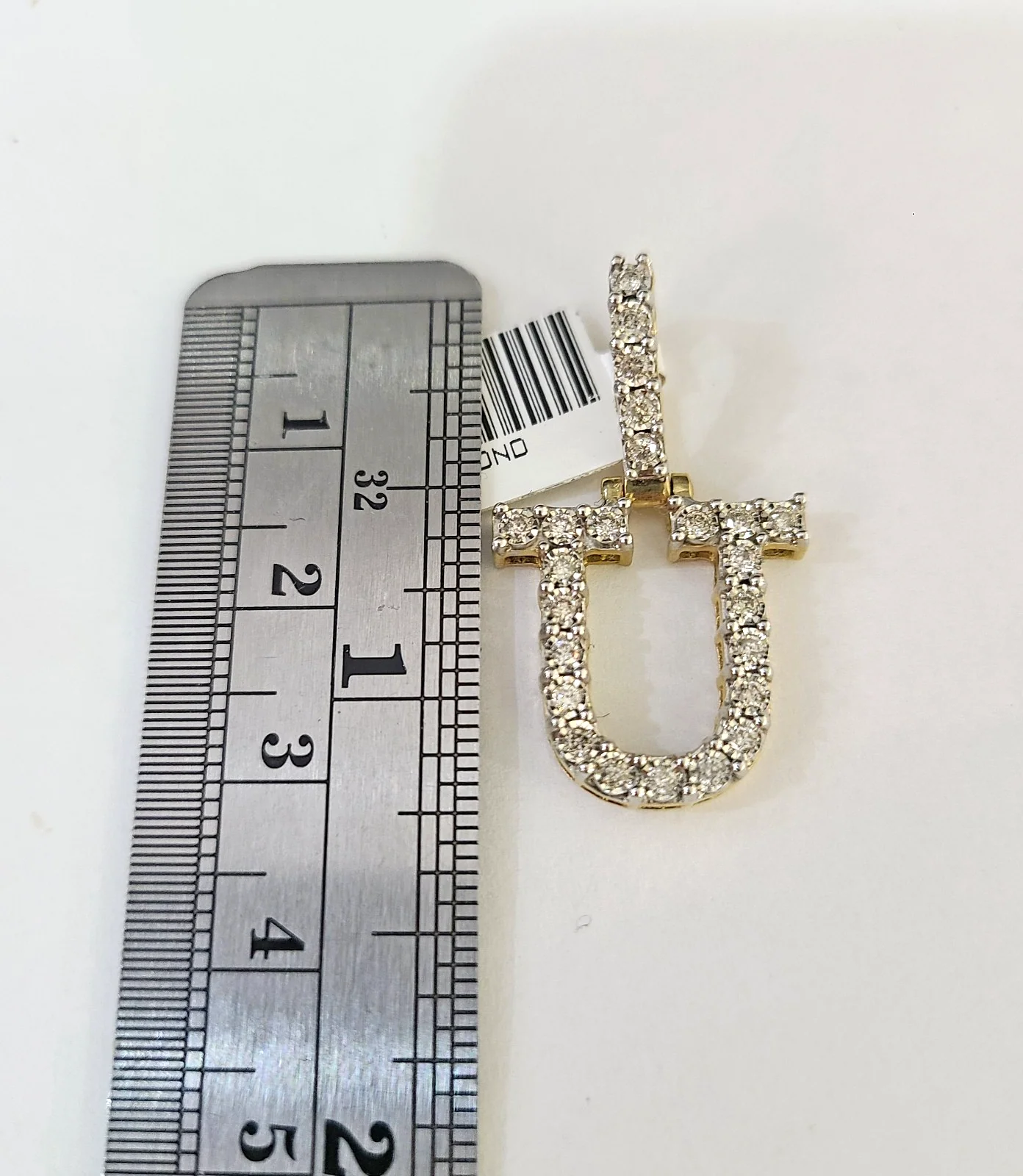 10K Gold Miami Cuban Chain U Diamond Initial 18"-24" 2mm Pendant Necklace SET - Image 2