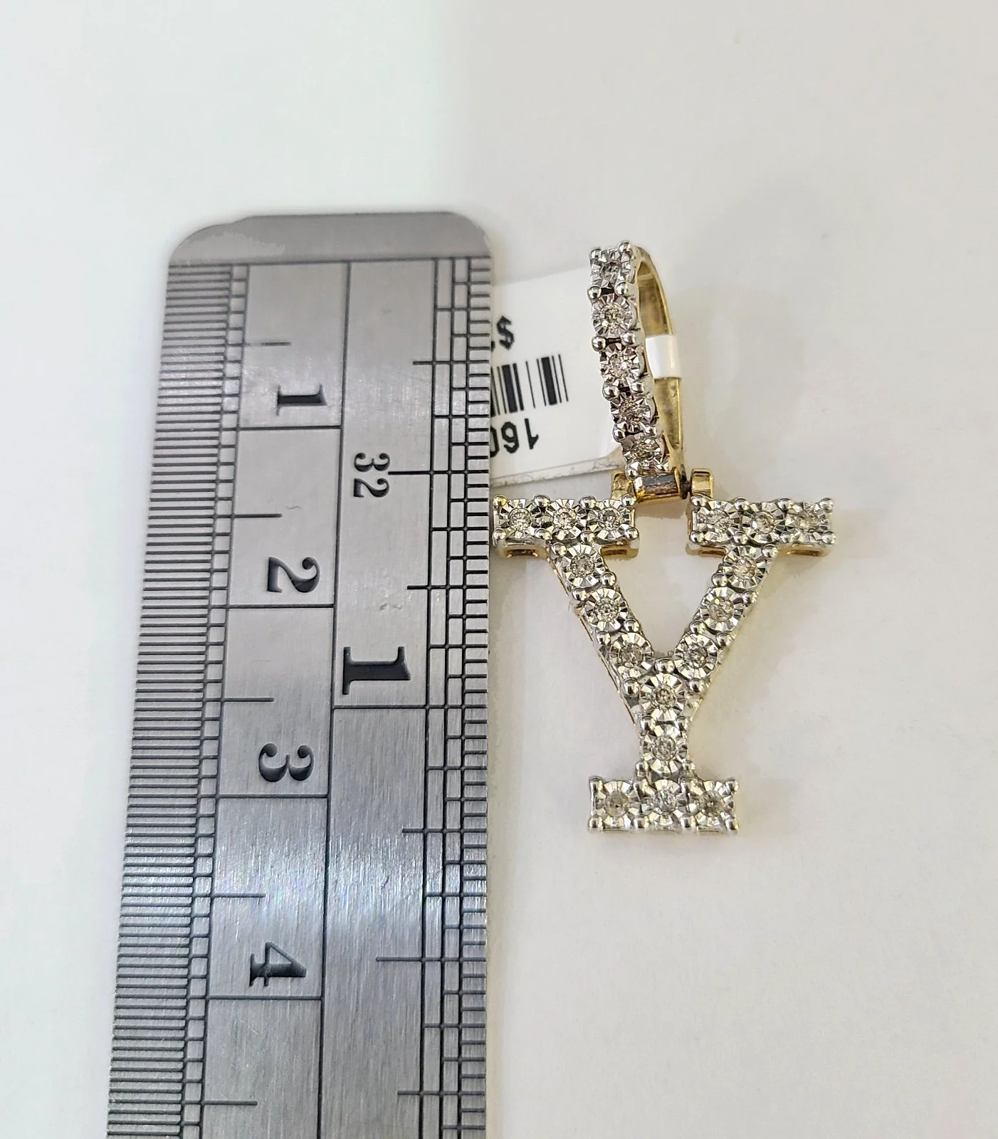 10K Gold Miami Cuban Chain Y Diamond Initial 20"-28" 3mm Pendant Necklace SET - Image 2