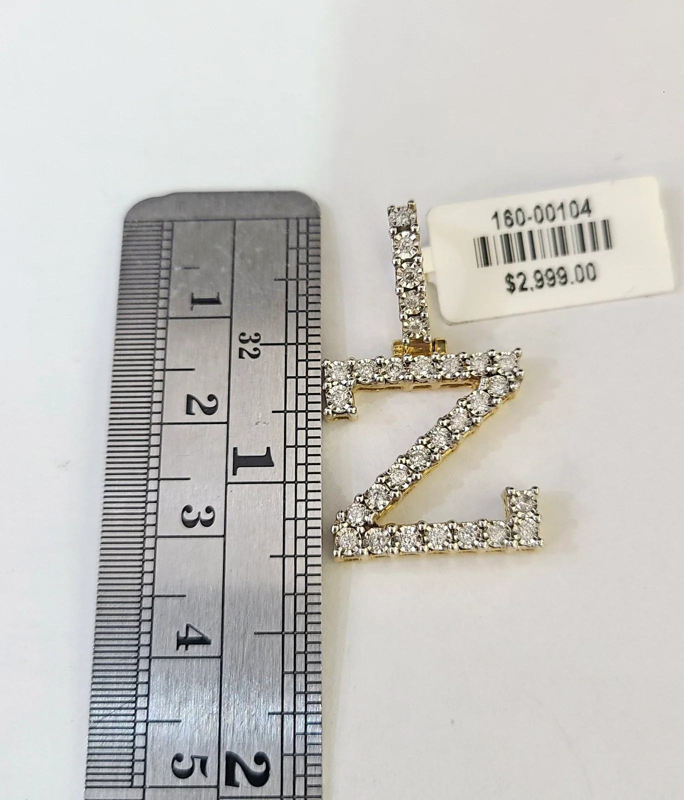 10K Gold Miami Cuban Chain Z Diamond Initial 20"-28" 3mm Pendant Necklace SET - Image 2