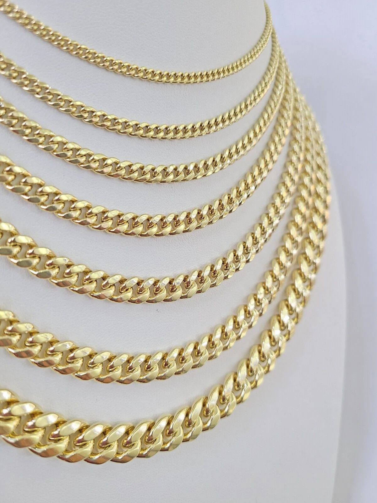 10k Gold Miami Cuban Link Chain Necklace 3mm-10mm 20-30 Inches 10kt Real Yellow - Image 2