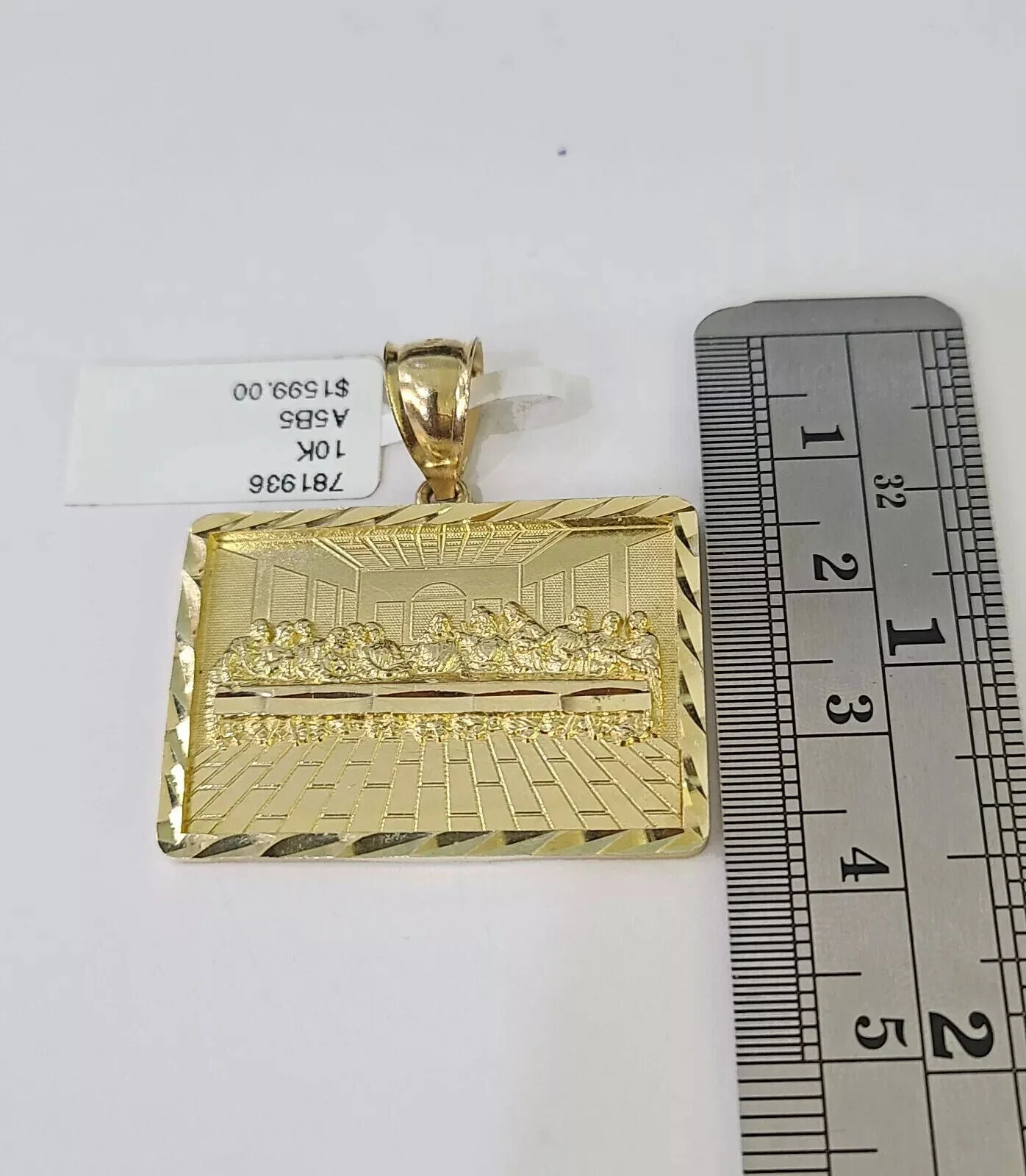10k Gold Miami Cuban Link Chain Necklace 5mm & Last Supper Charm Pendant 18"-26" - Image 6