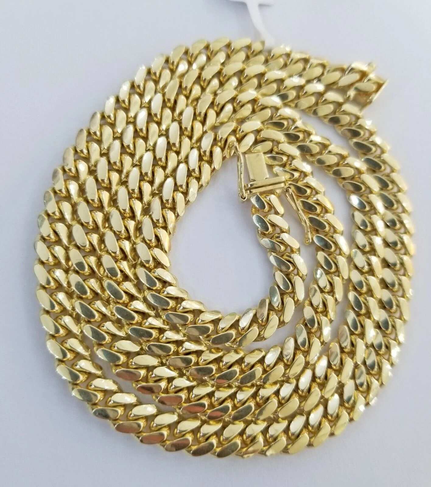 10k Gold Miami Cuban Link Chain Necklace 7mm 26" Box Lock, Real 10k Yellow Gold - Image 7