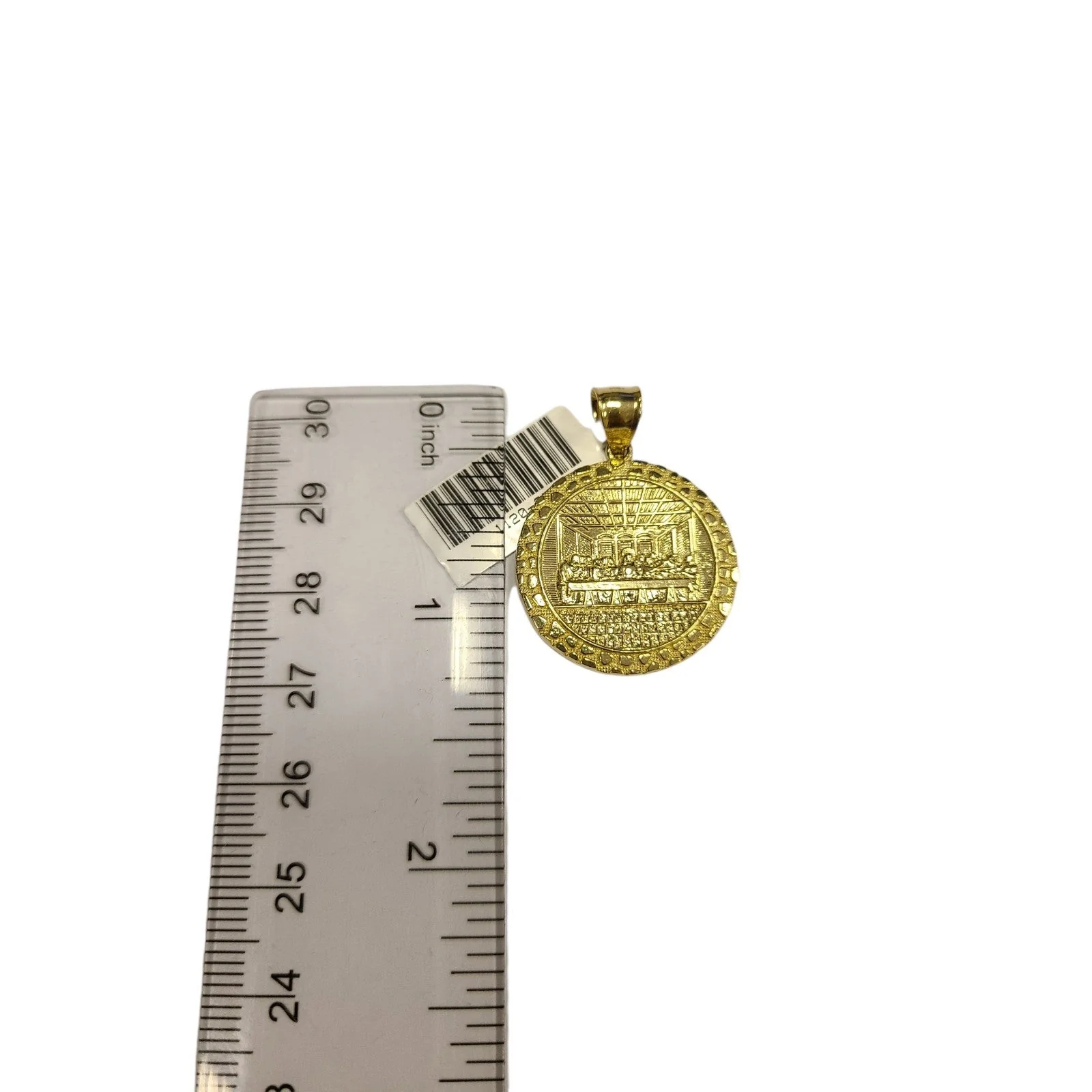 10k Gold Milano Chain Nugget Last Supper Pendant Charm 18"-28" 3mm SET Necklace - Image 6
