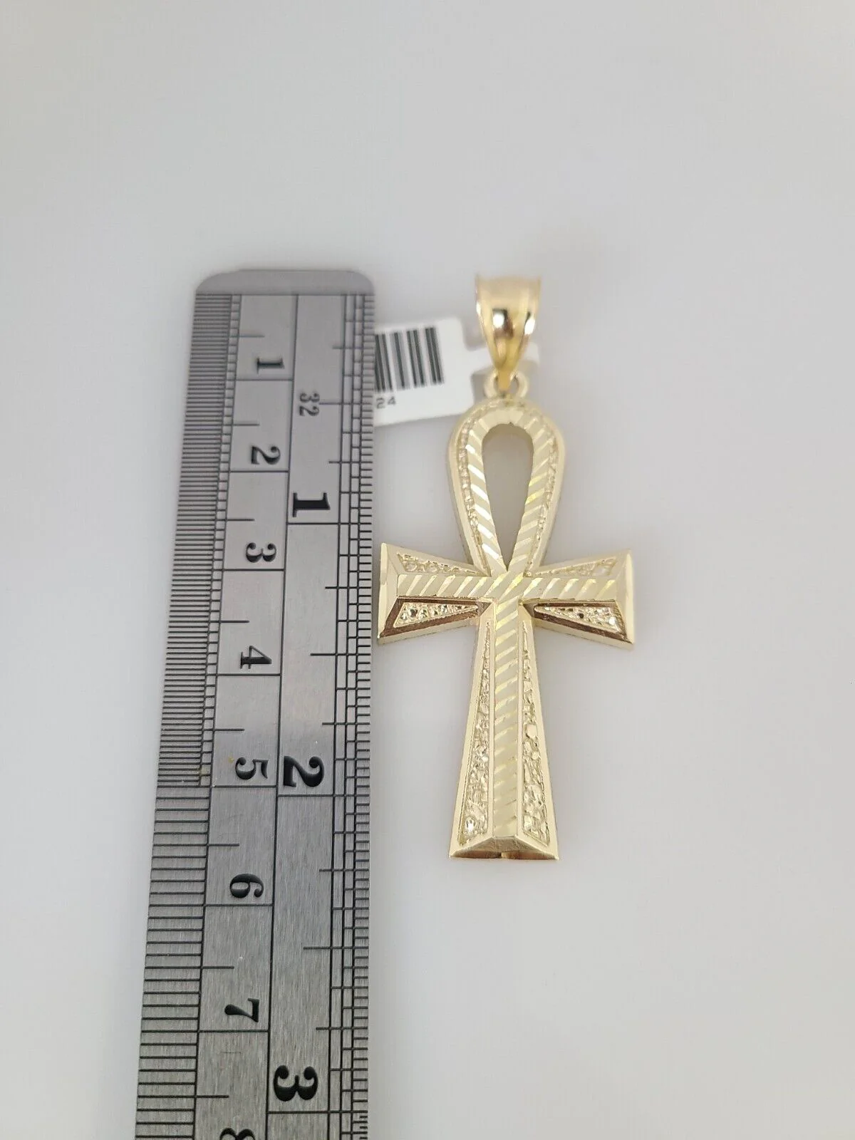 10k Gold Milano Rope Chain Ankh Cross Charm 6mm Set 20"-26'' Inches Necklace - Image 4