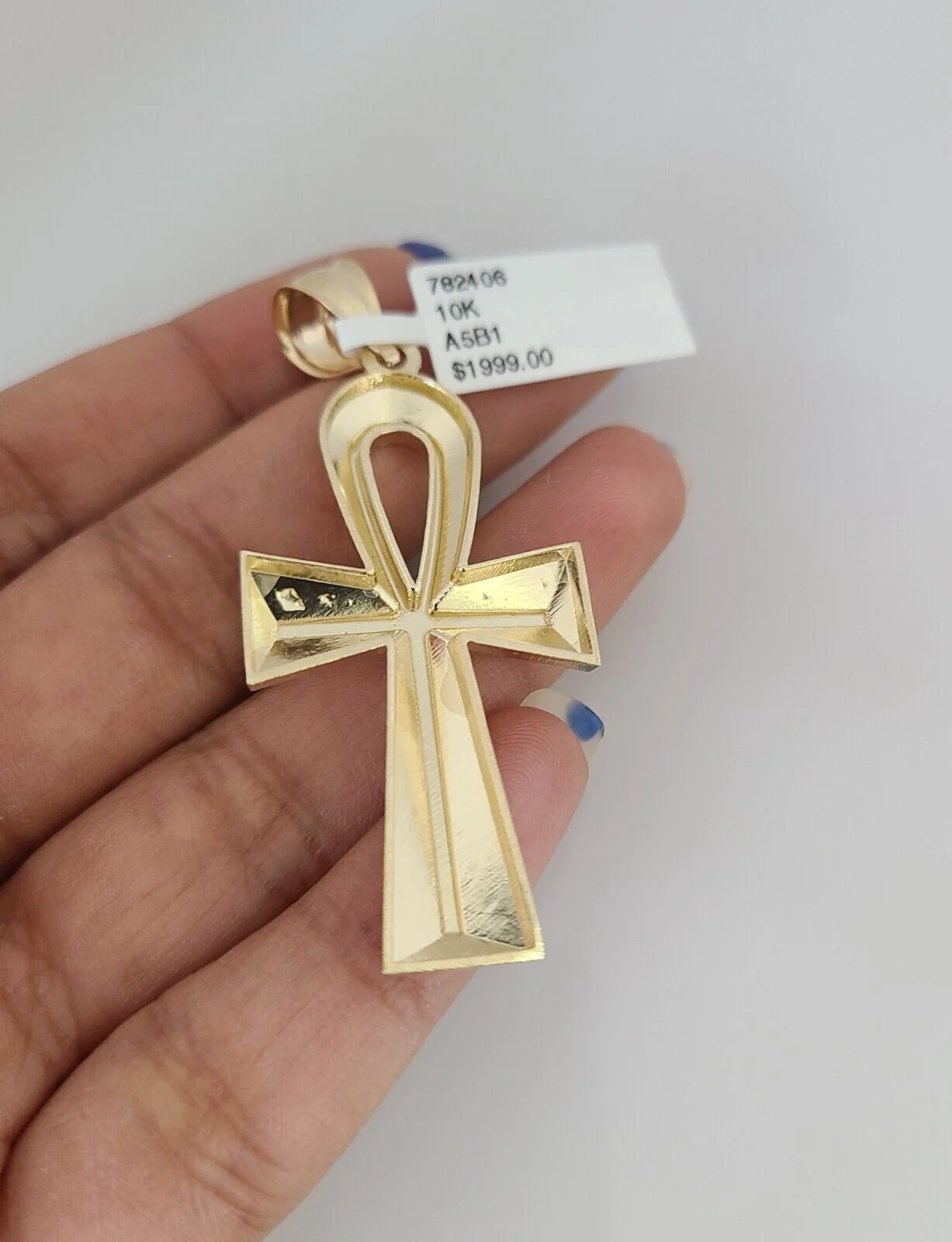 10k Gold Milano Rope Chain Ankh Cross Charm 6mm Set 20"-26'' Inches Necklace - Image 6