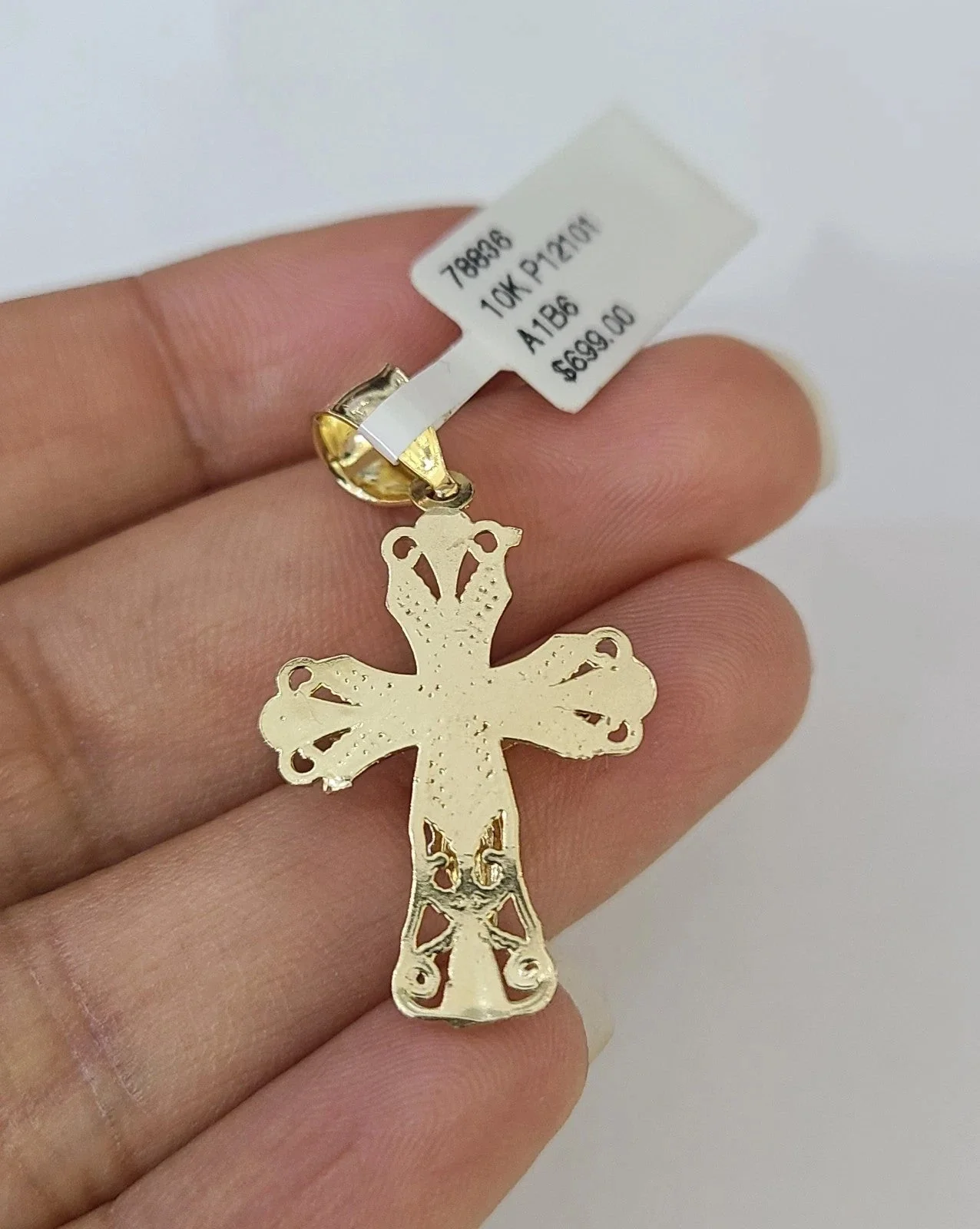 10k Gold Milano Rope Chain Jesus Cross Charm Necklace SET 3mm 18"-26" Pendant - Image 6