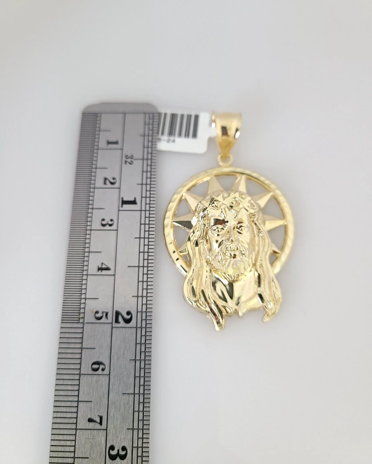 10k Gold Milano Rope Chain Jesus Head Charm 6mm Set 20"-26'' Inches Necklace - Image 3