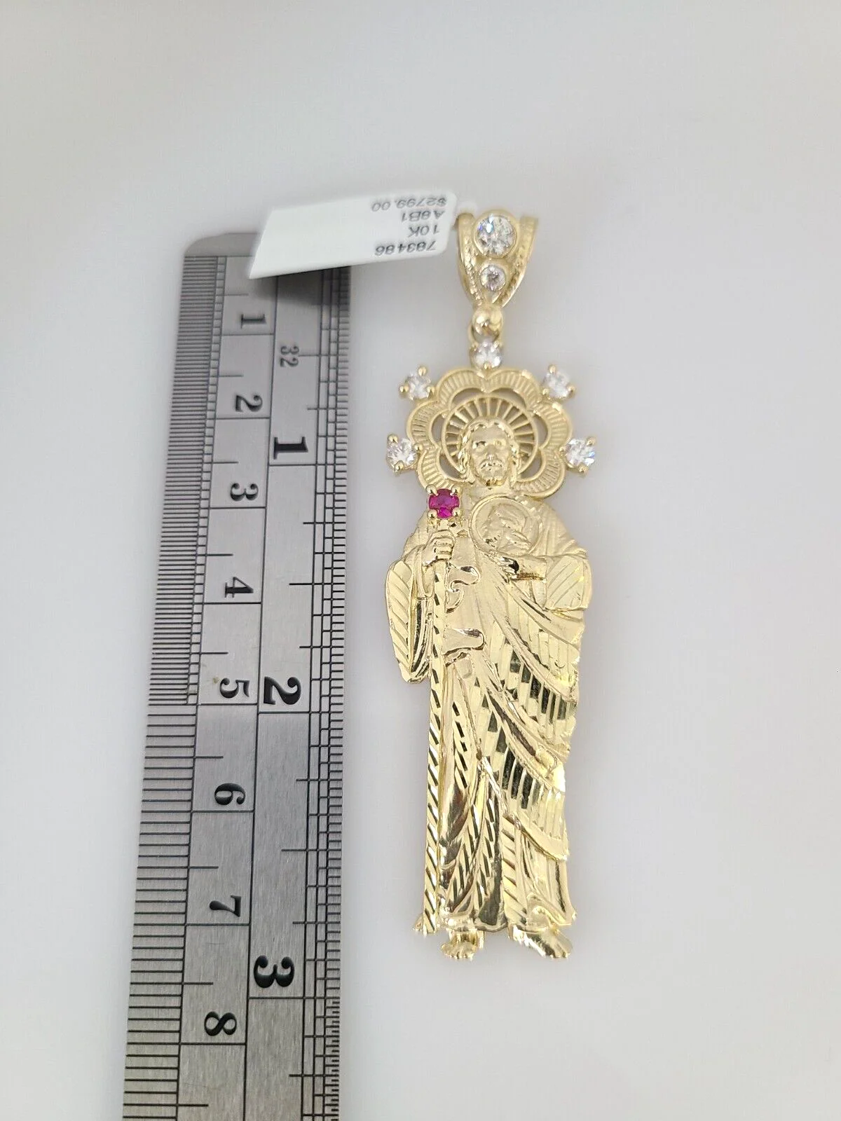 10k Gold Milano Rope Chain Saint Jude Charm 6mm Set 20"-26'' Inches Necklace - Image 2