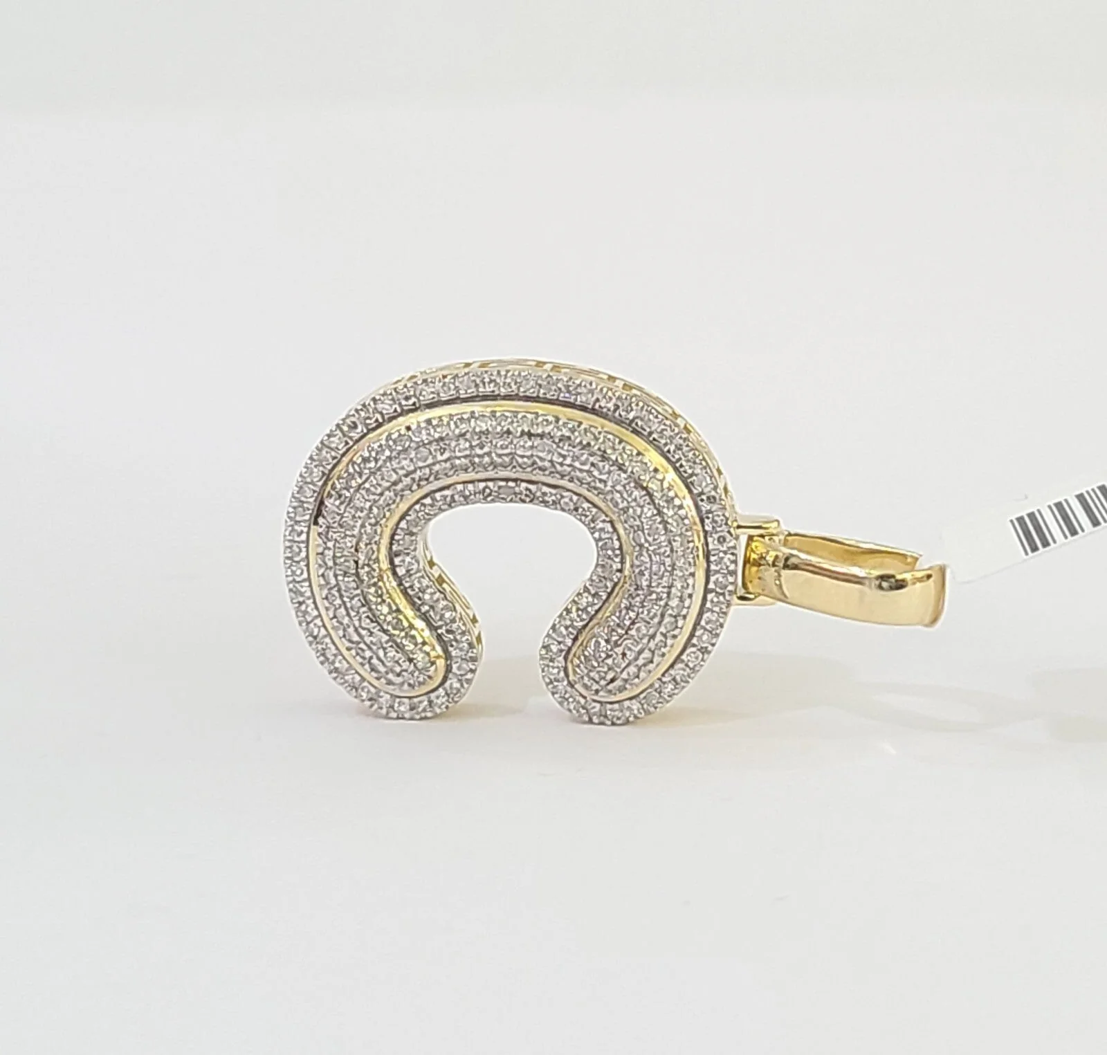 10k Gold Natural Diamond Letter C Initial Alphabet Charm Pendant - Image 2