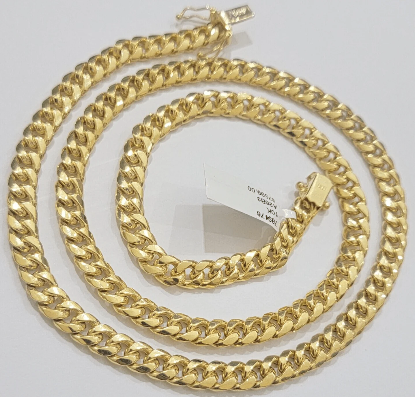 10k Gold Necklace 7mm 18 Inch Short Miami Cuban Link Chain REAL 10kt yellow Gold