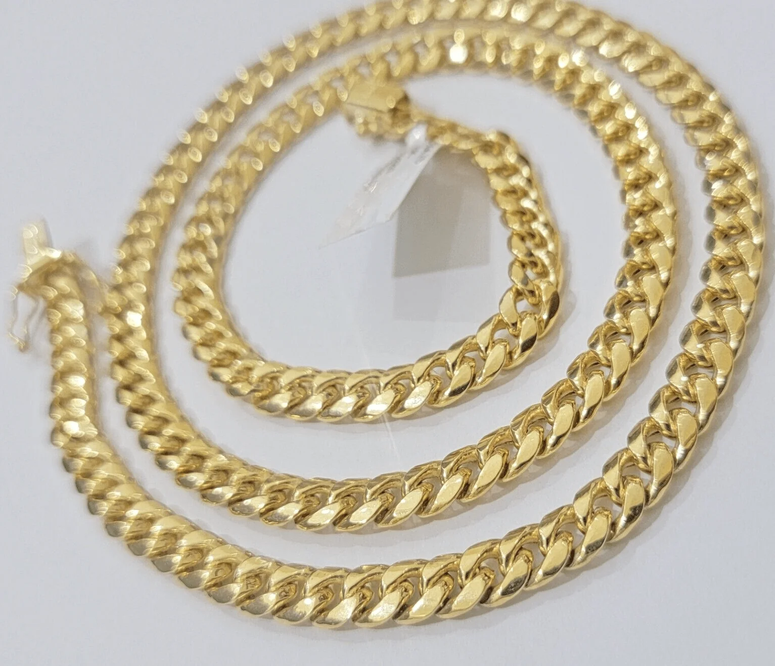 10k Gold Necklace 7mm 18 Inch Short Miami Cuban Link Chain REAL 10kt yellow Gold - Image 3
