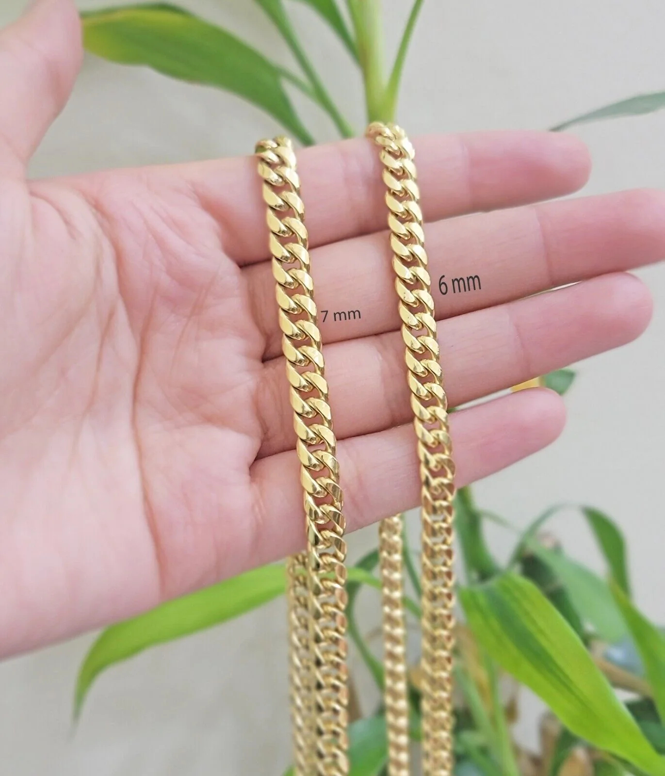 10k Gold Necklace 7mm 22 Inch Miami Cuban Link Chain REAL 10kt yellow Gold Men's - Image 6