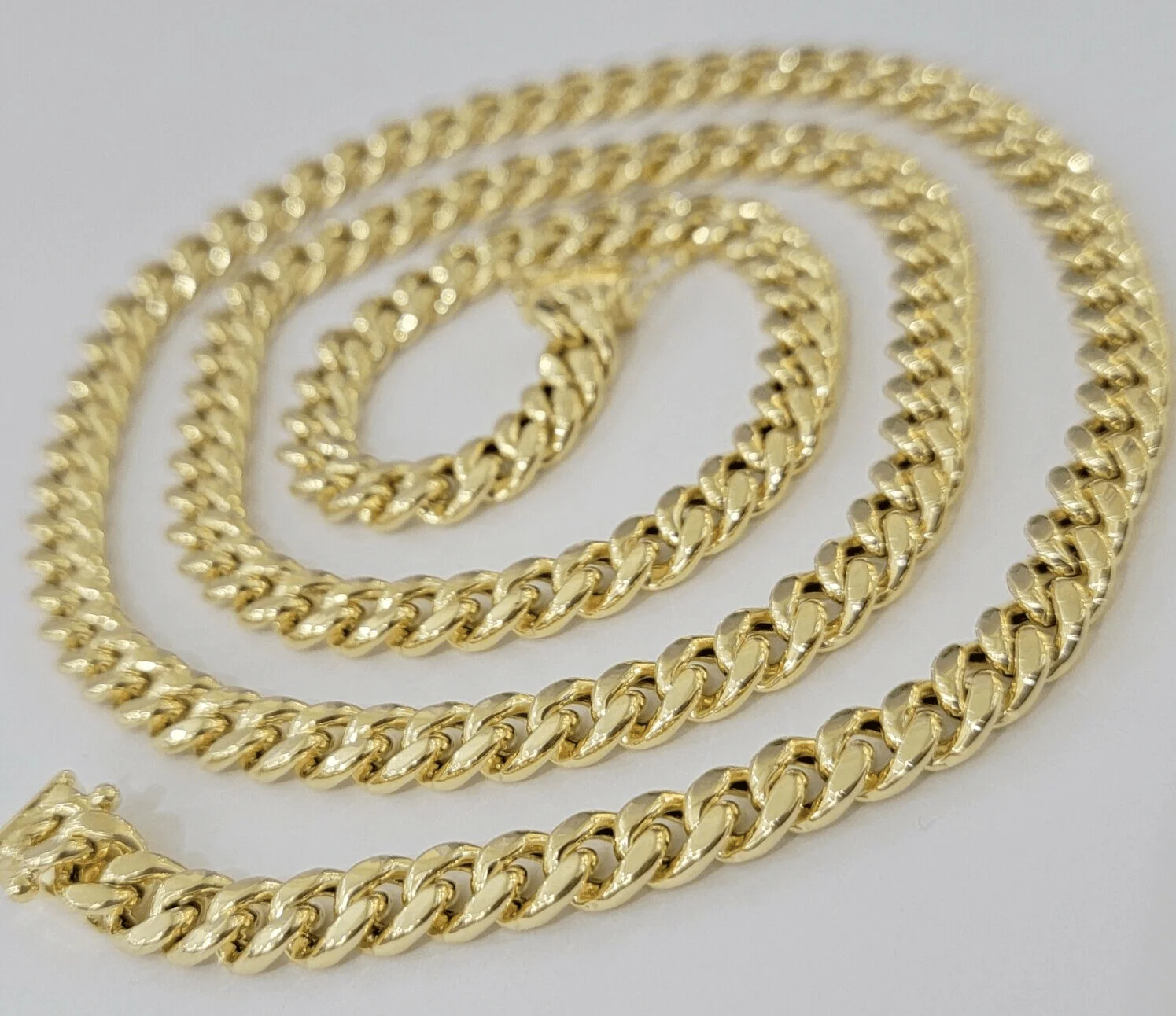 10k Gold Necklace 7mm 22 Inch Miami Cuban Link Chain REAL 10kt yellow Gold Men's - Image 7