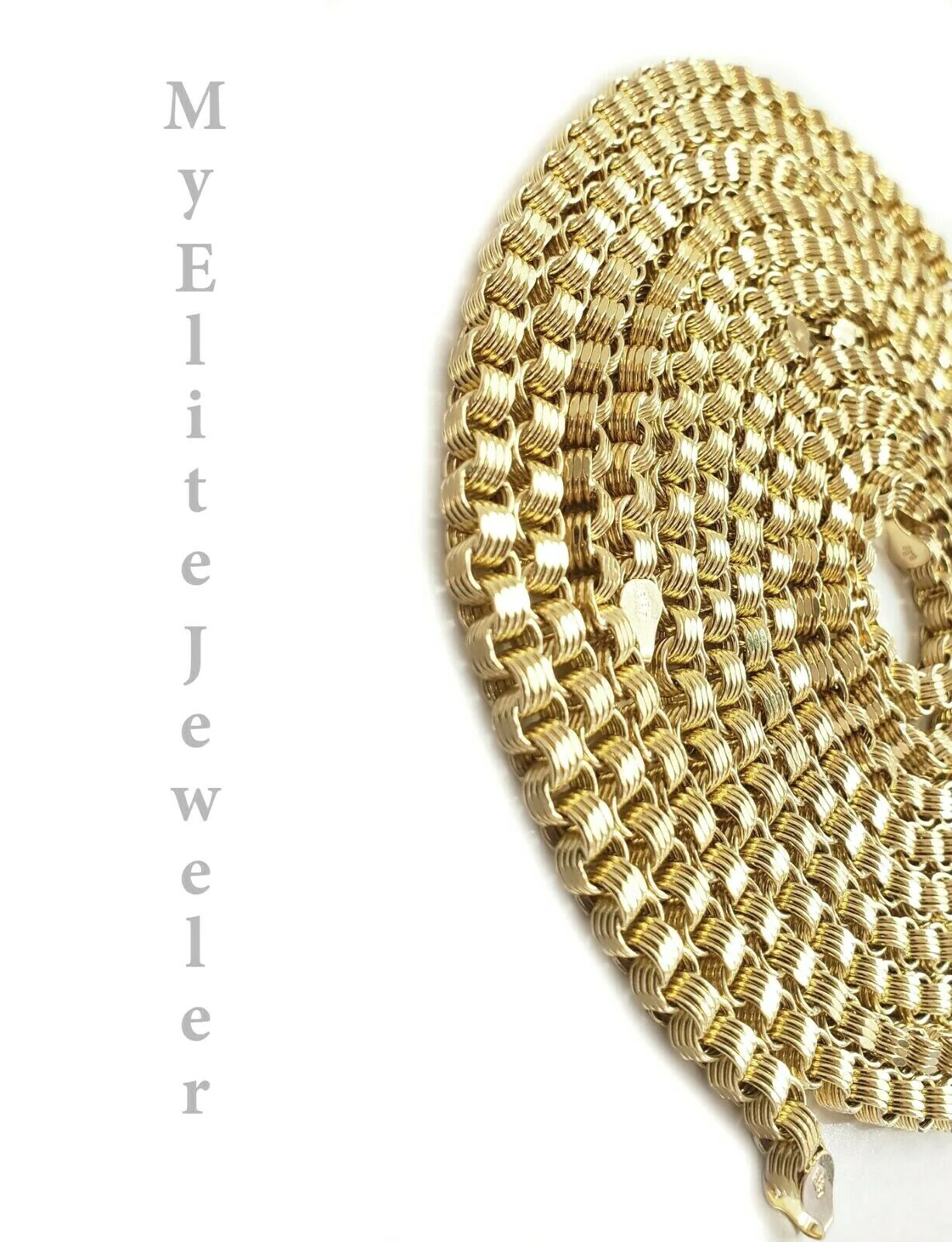 10k Gold Necklace Byzantine Box Chain 6mm 18"- 30 REAL 10kt Yellow Gold, lobster - Image 3