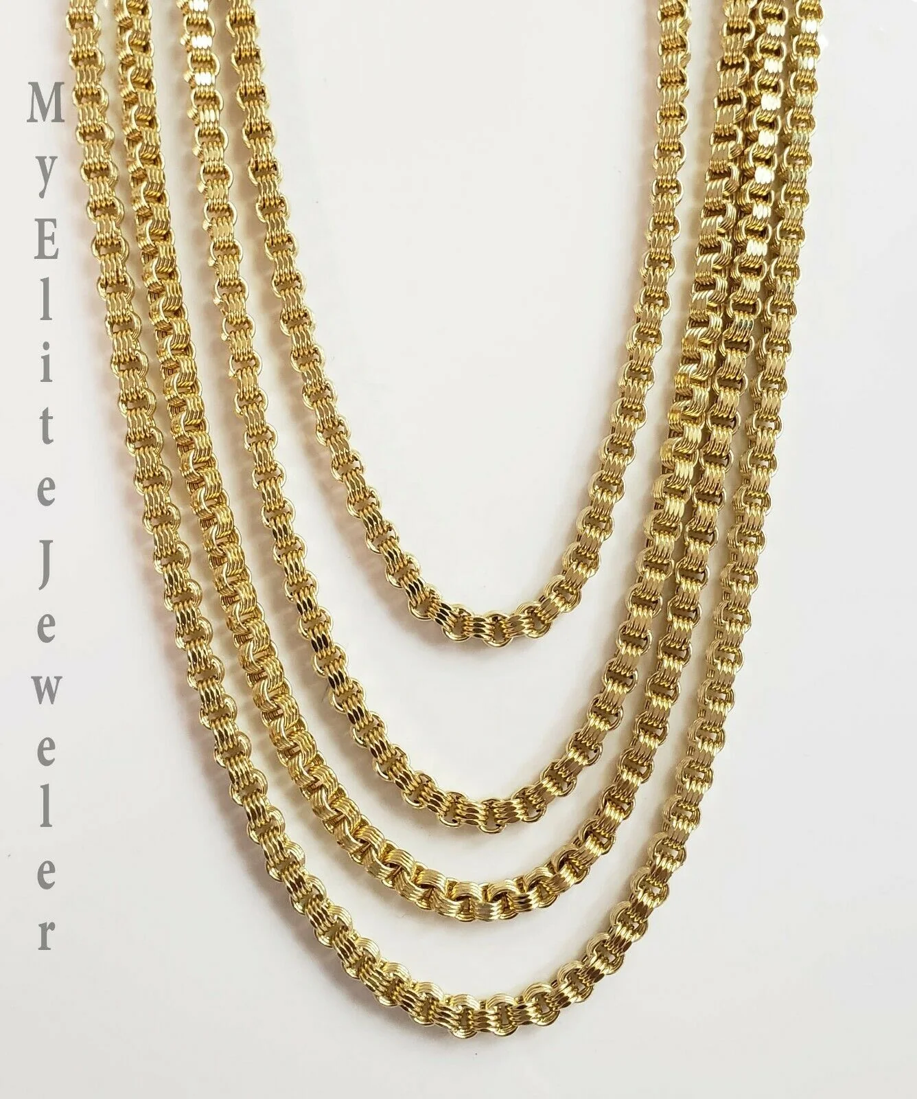10k Gold Necklace Byzantine Box Chain 6mm 18"- 30 REAL 10kt Yellow Gold, lobster - Image 5