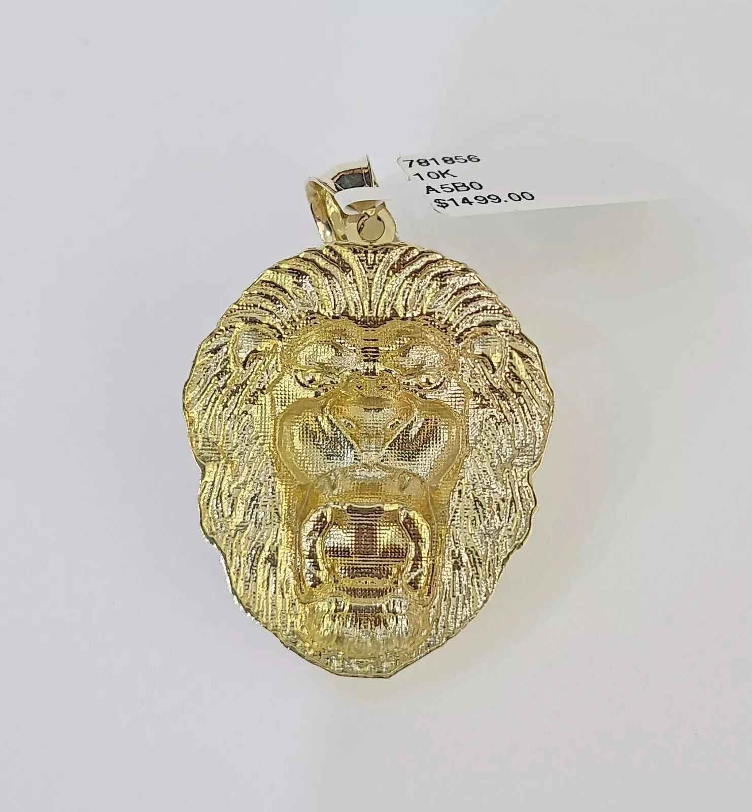 10k Gold Necklace & Lion charm Pendant REAL 10kt Men's Byzantine Chain Charm SET - Image 7